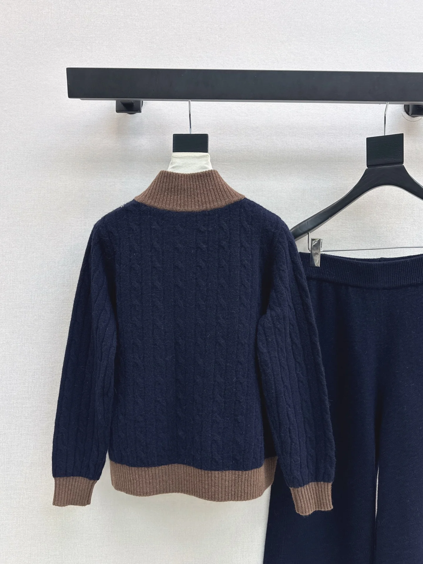 Miu 25fw wool cardigan +wide pants outfit sets