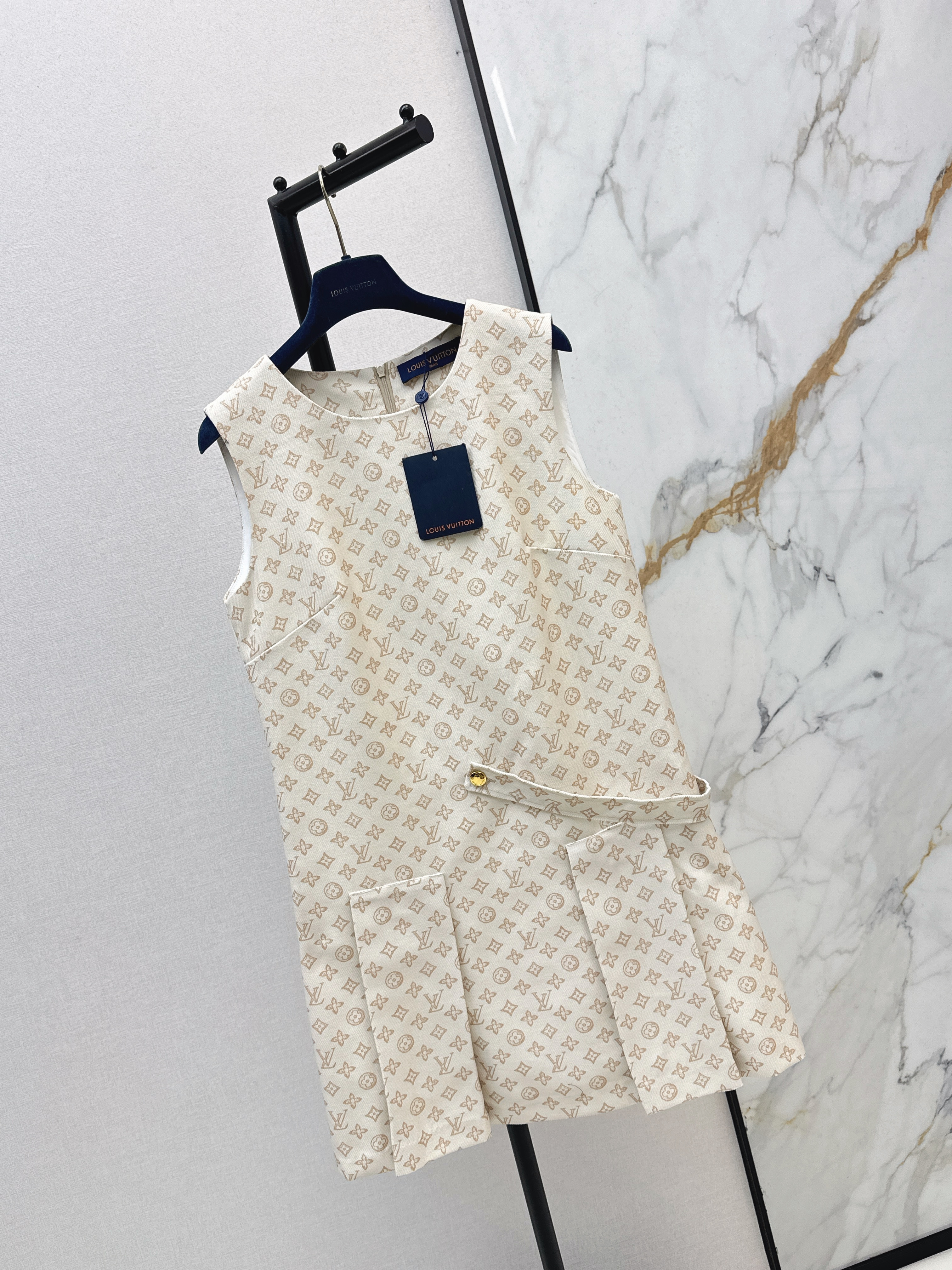 Louis 26ss print sleeveless dress