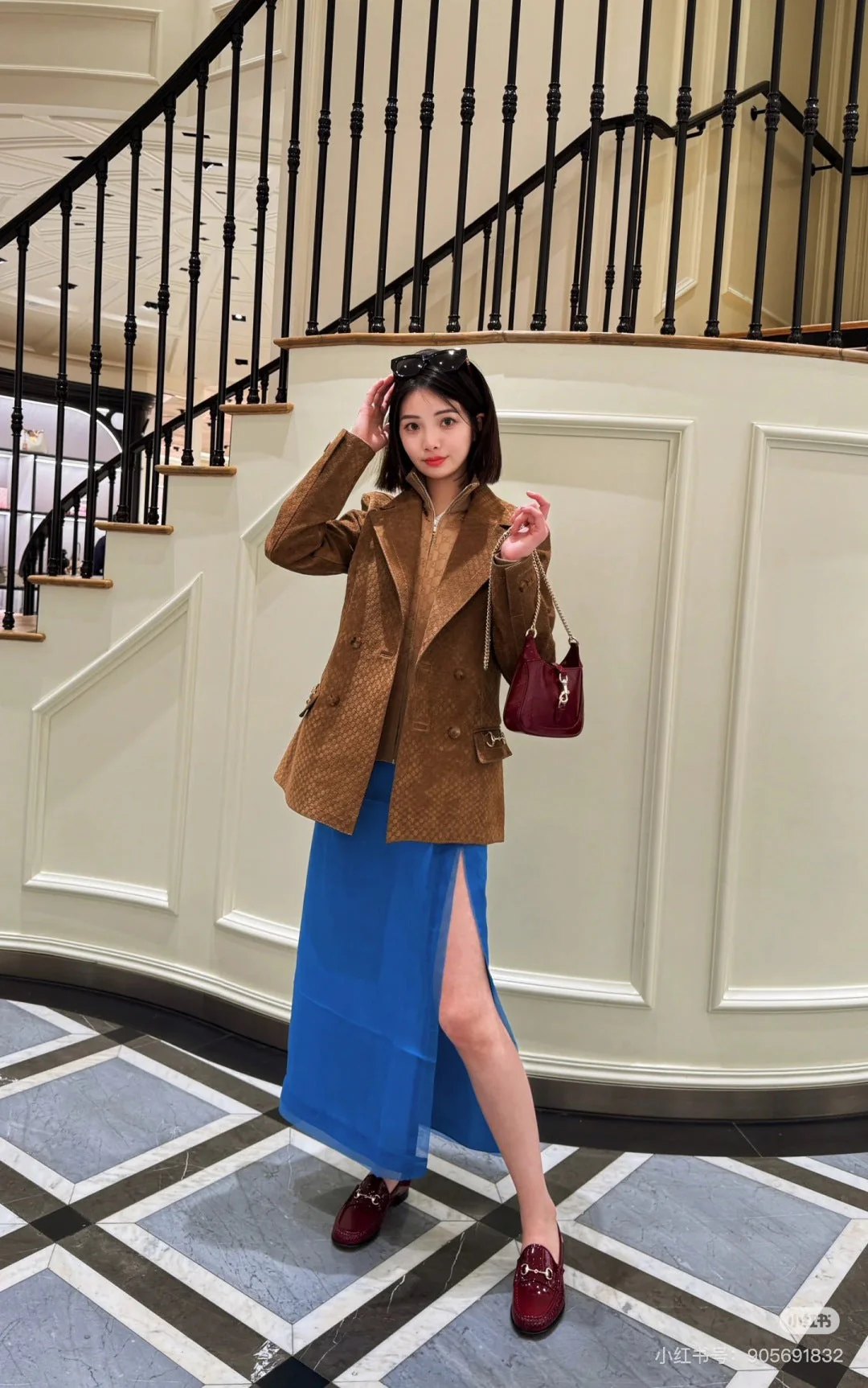 Guc 25fw suede blazer