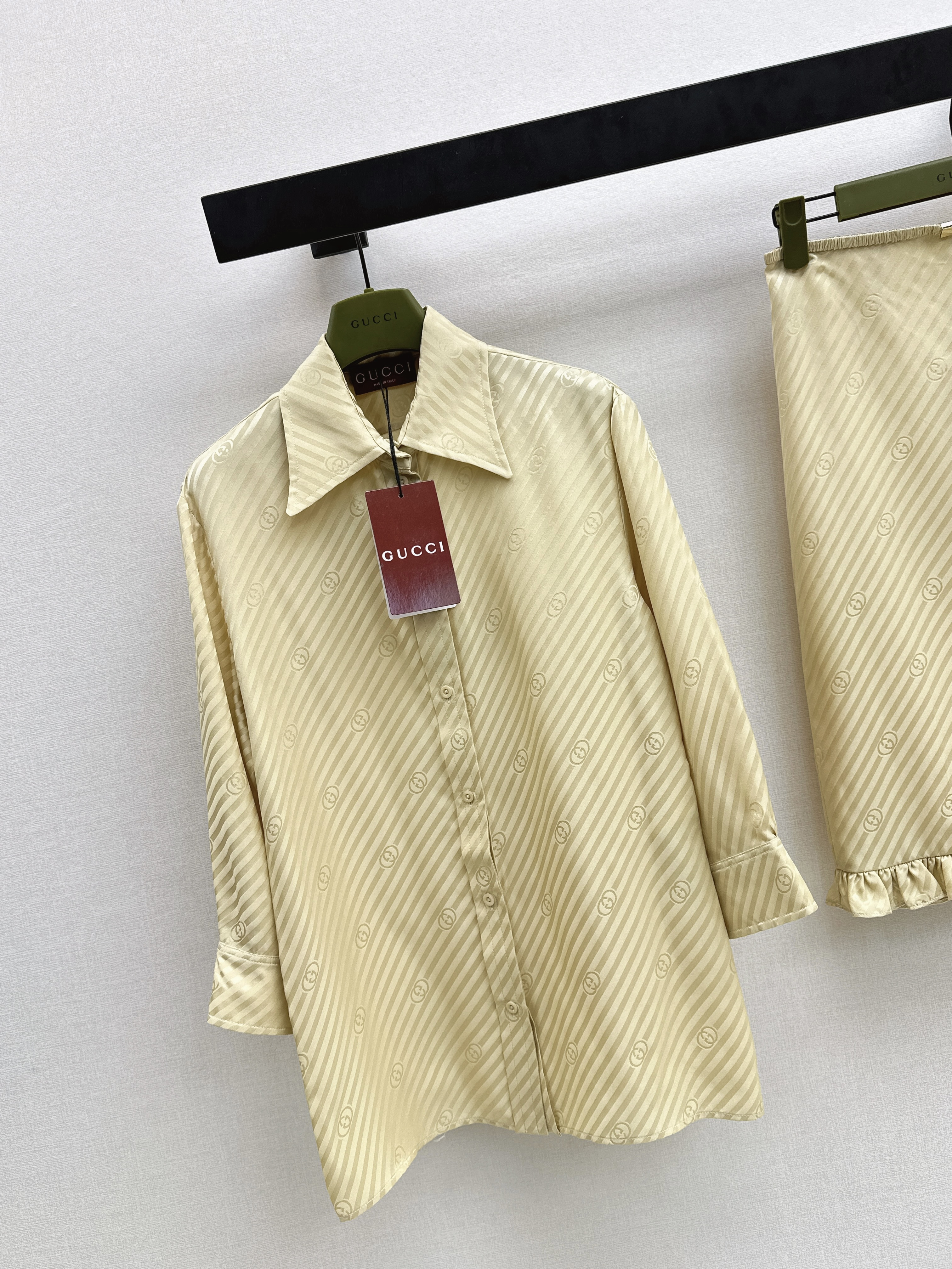 Guc 26ss jacquard silk shirts