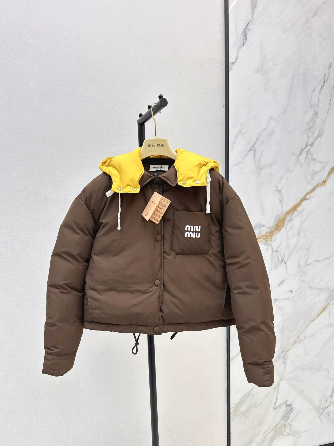 Miu 25fw hooded down jacket