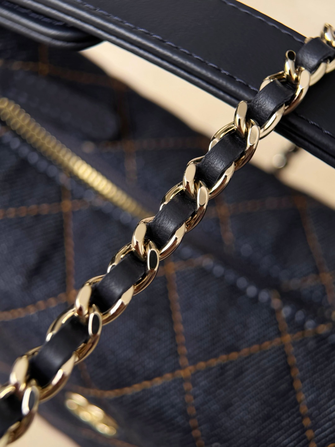 Chan 26P denim vinity case bag