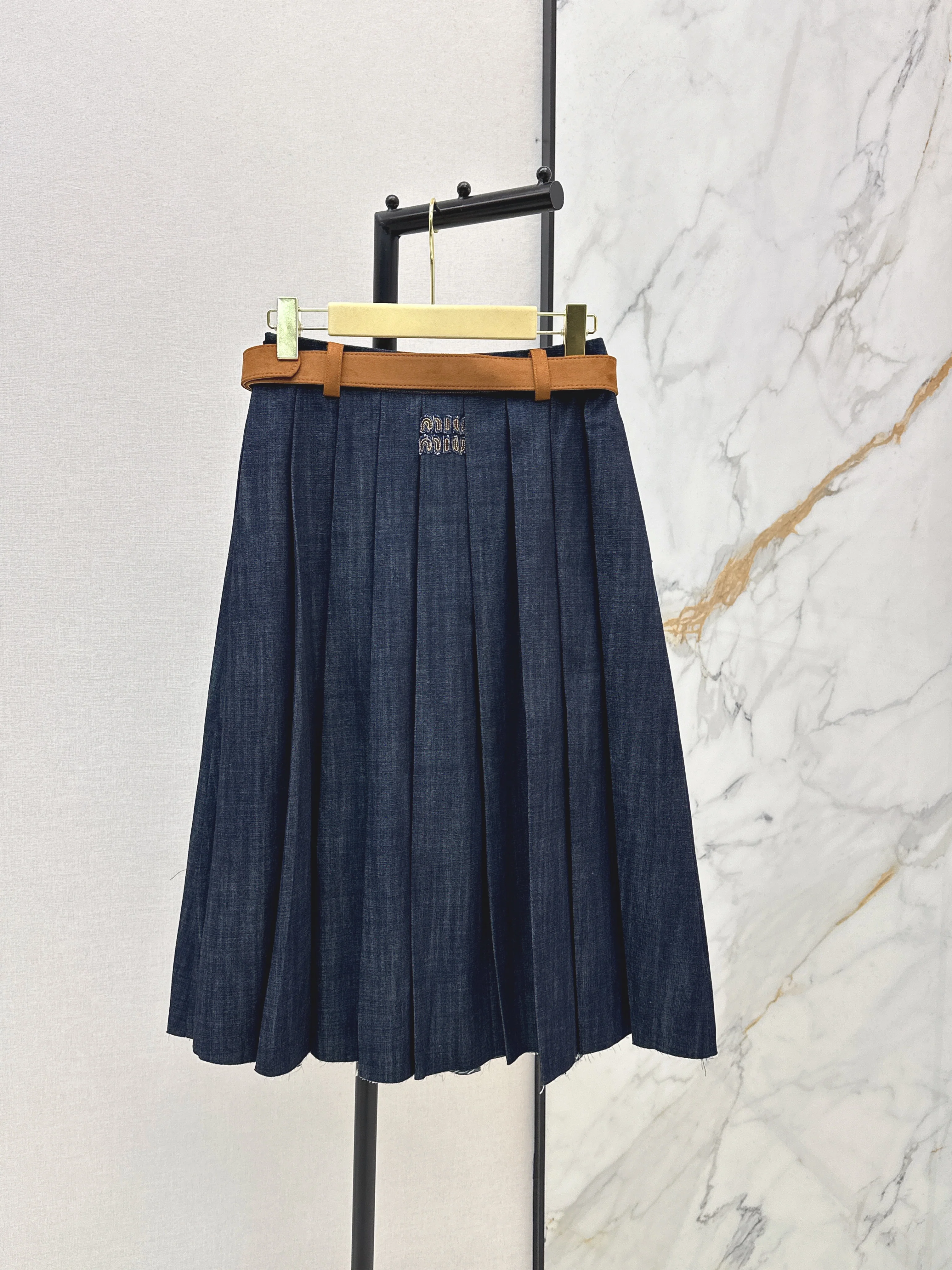 Miu26ss denim skirts with belted