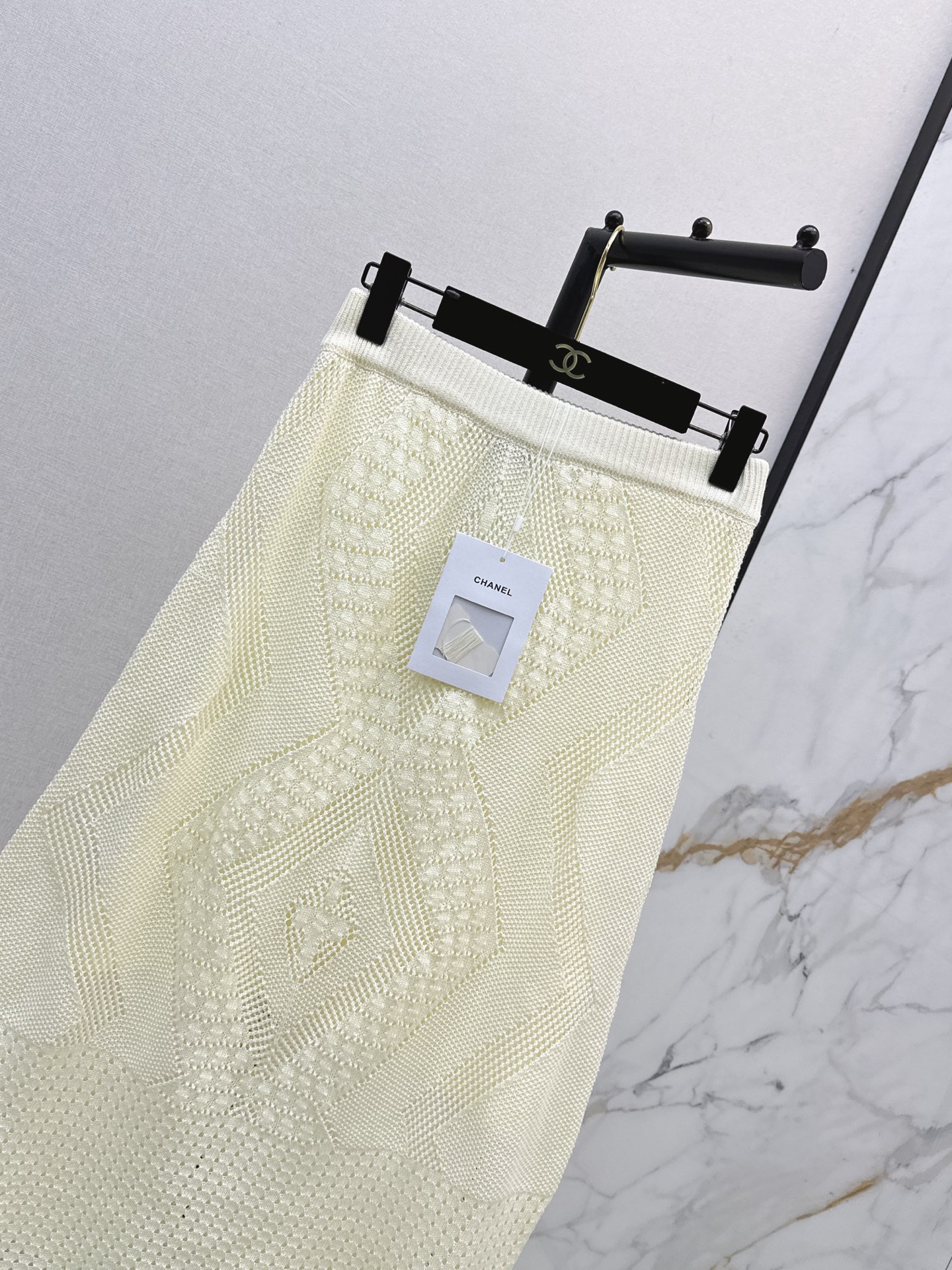 Chan 26ss hollow knit skirt