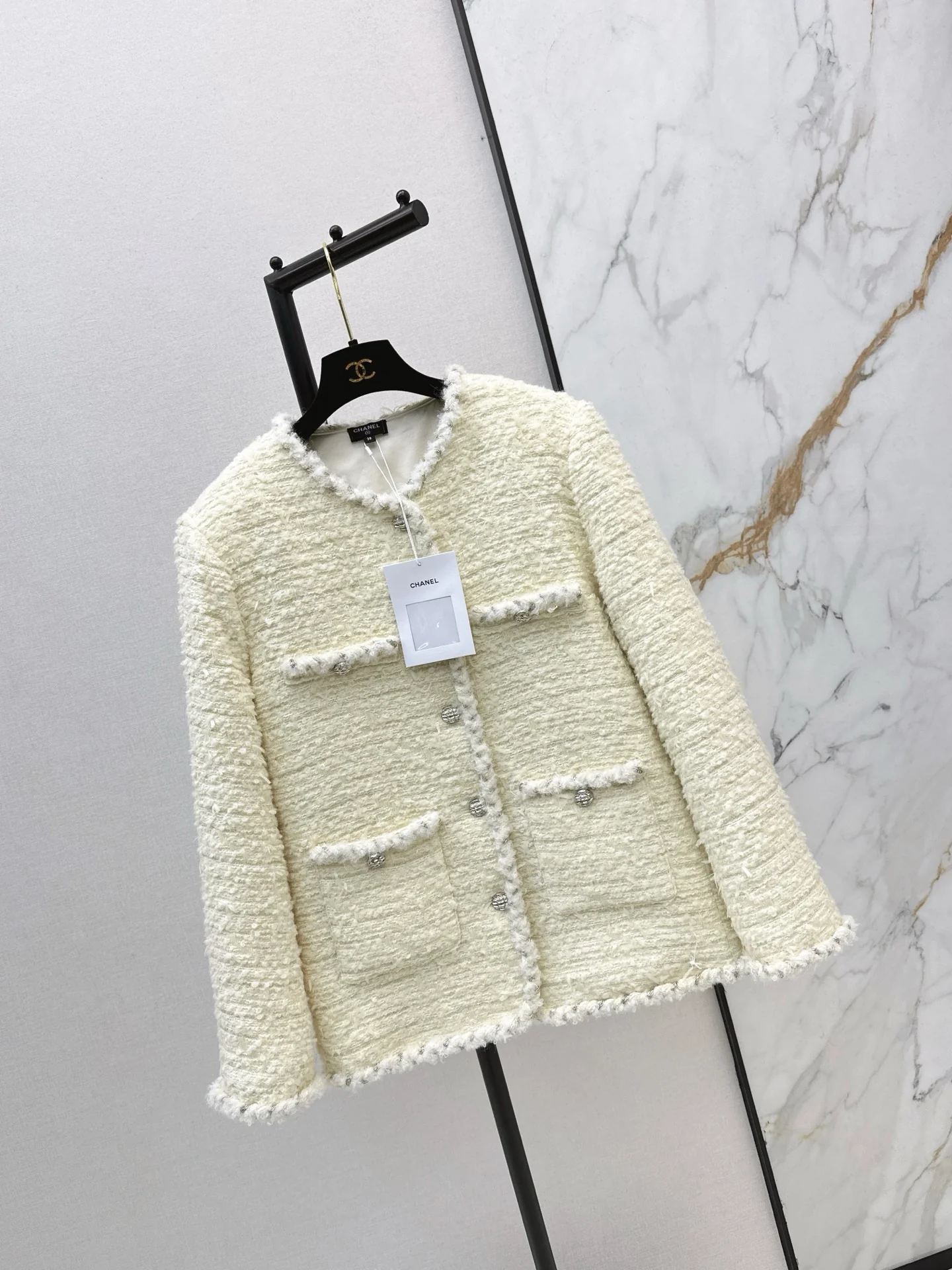 Chan 26ss woven tweed down jacket