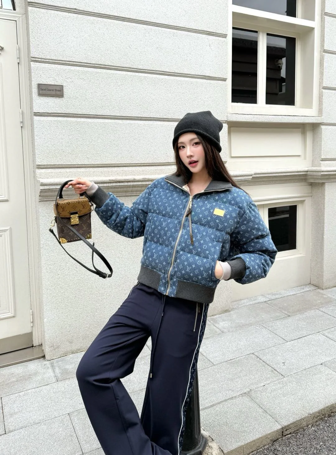 Louis 25fw denim down jacket