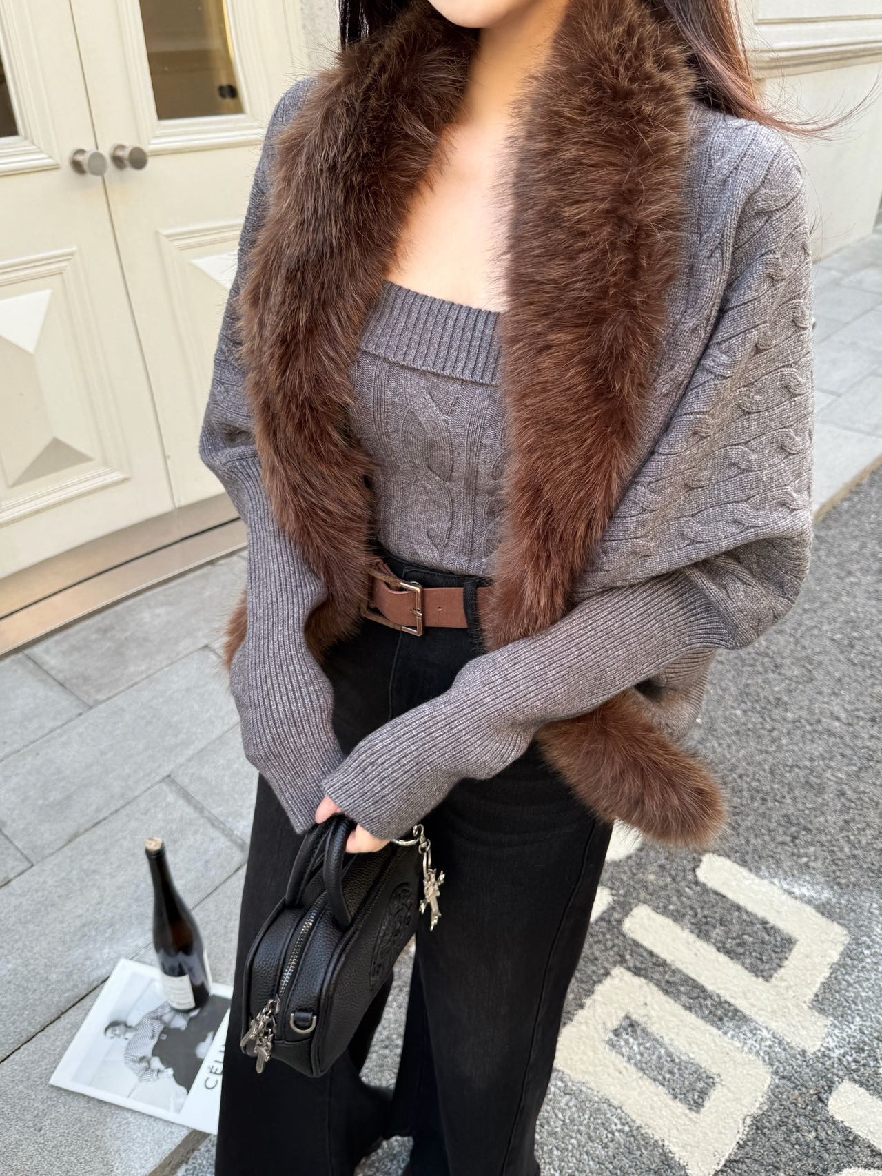 Miu 25fw knit tank top cardigan