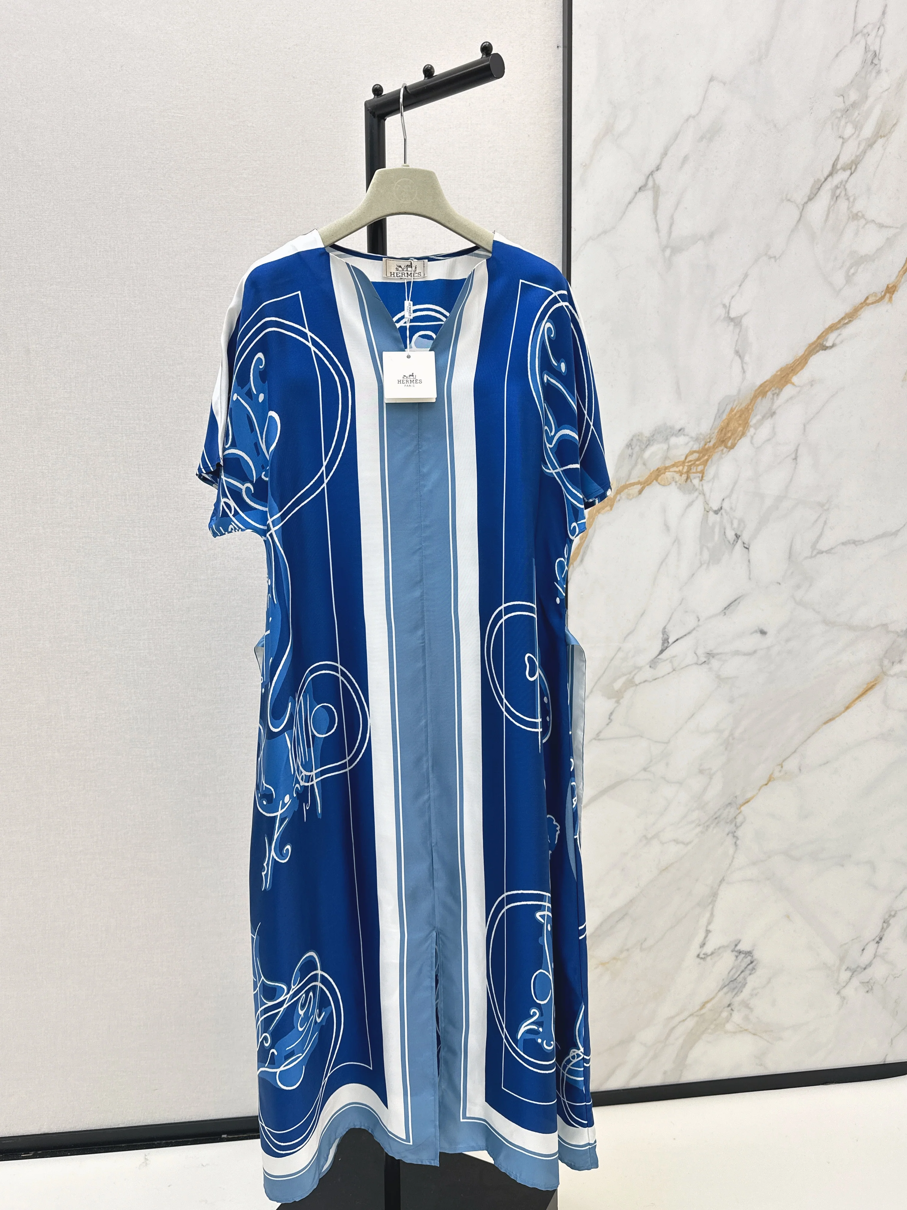Herm 26ss print silk dress