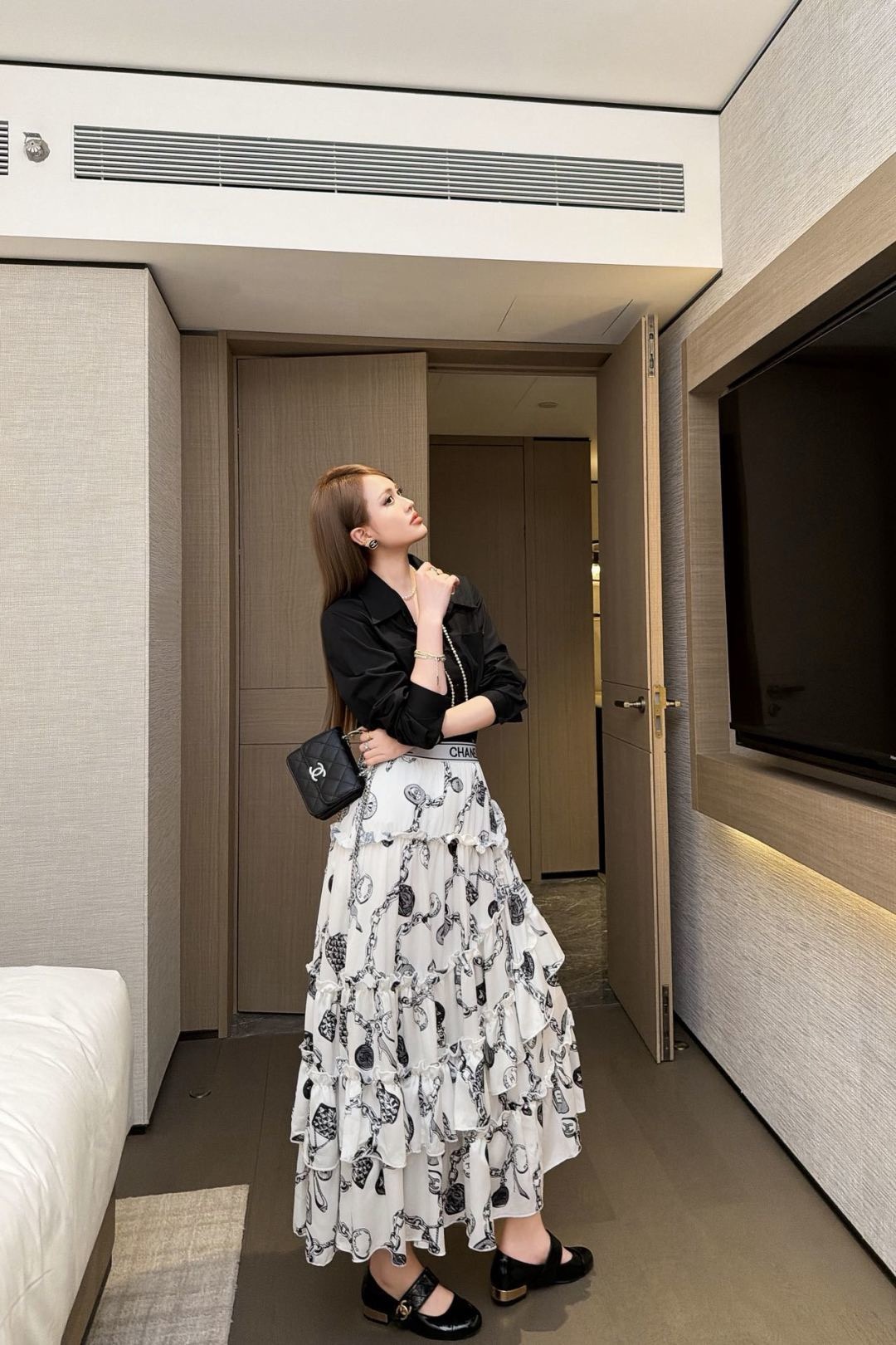 Chan 26ss print skirt