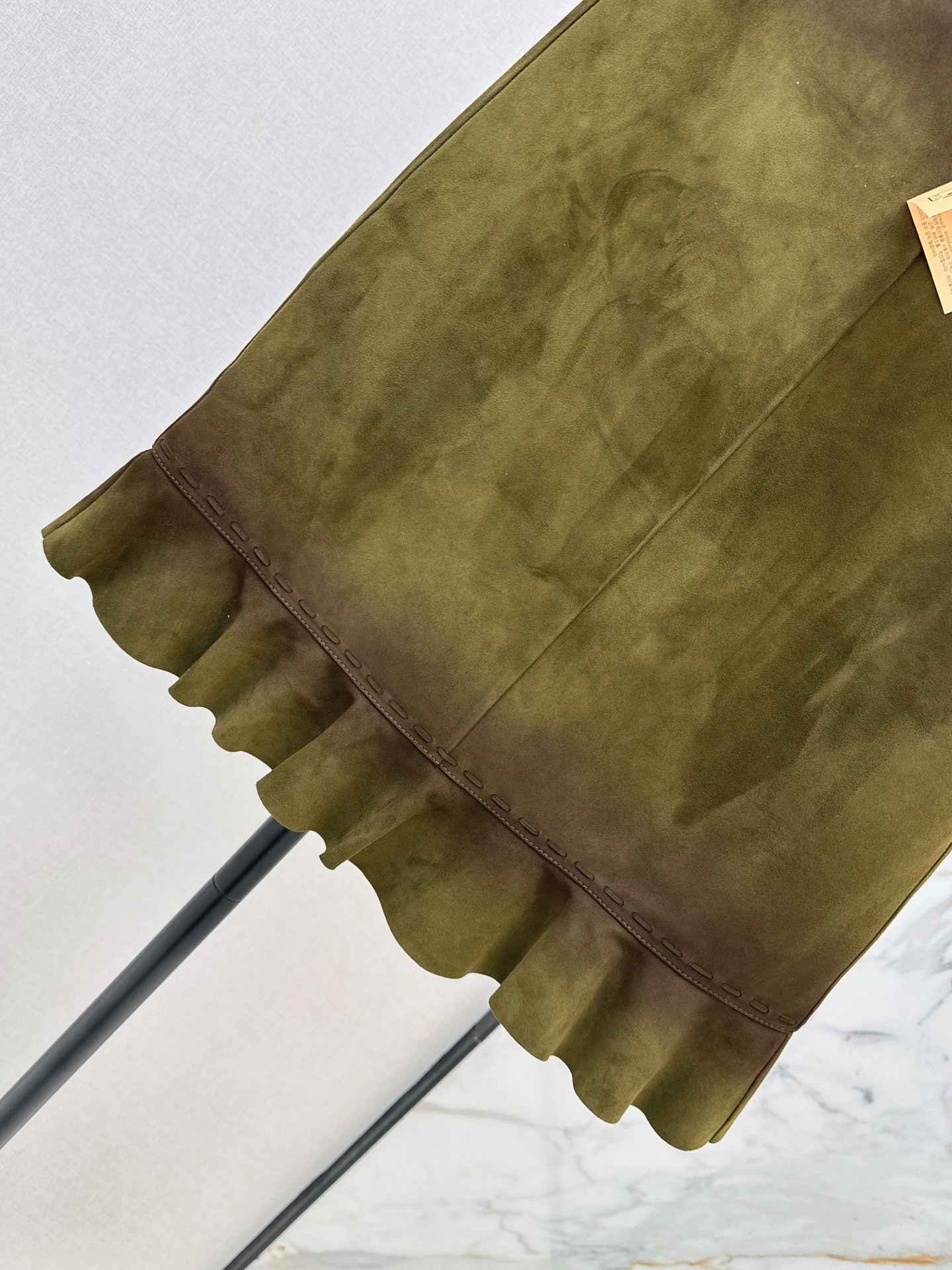 Miu 26ss suede leather skirt