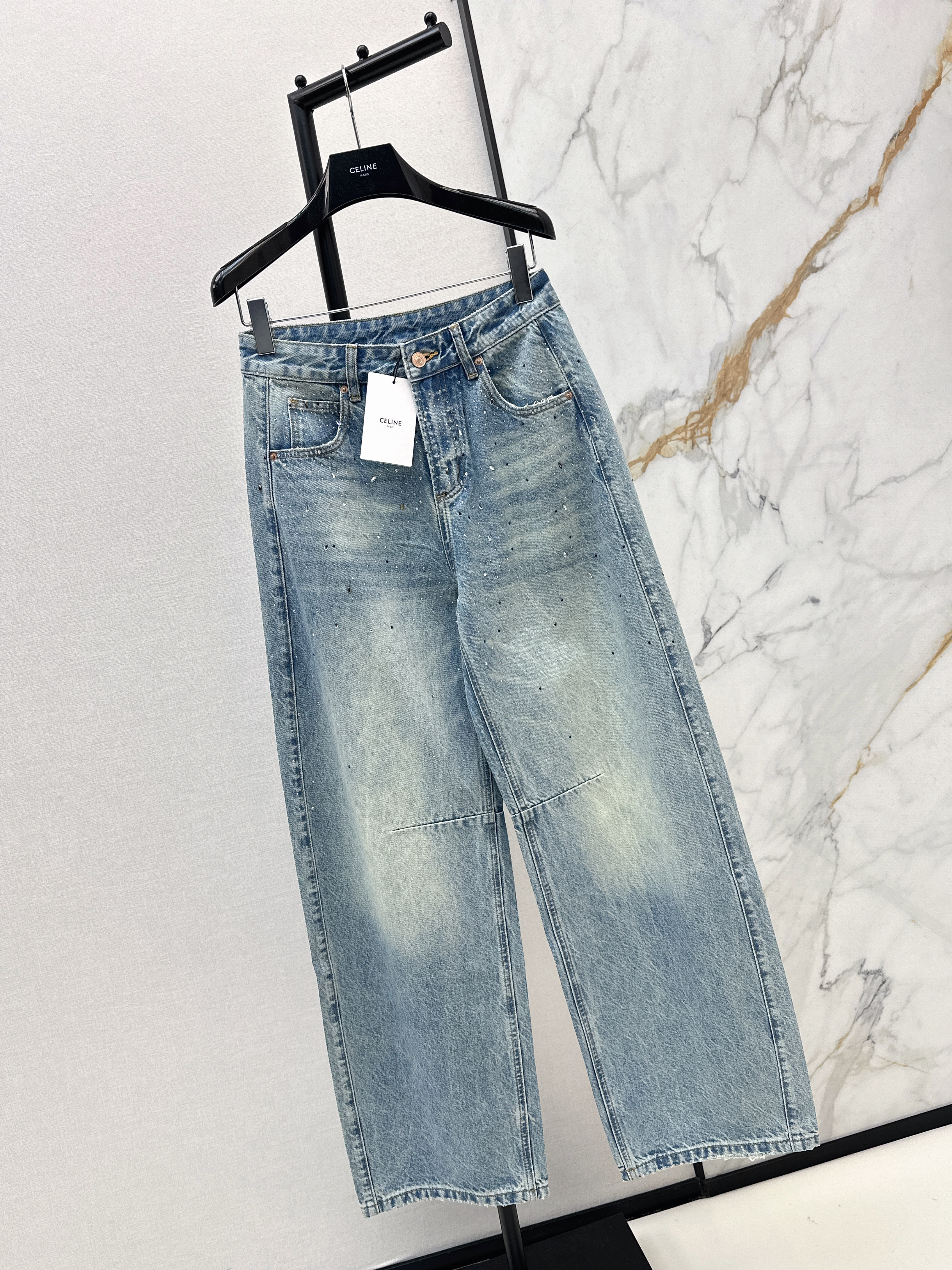 Celi 26ss rhinestone jeans