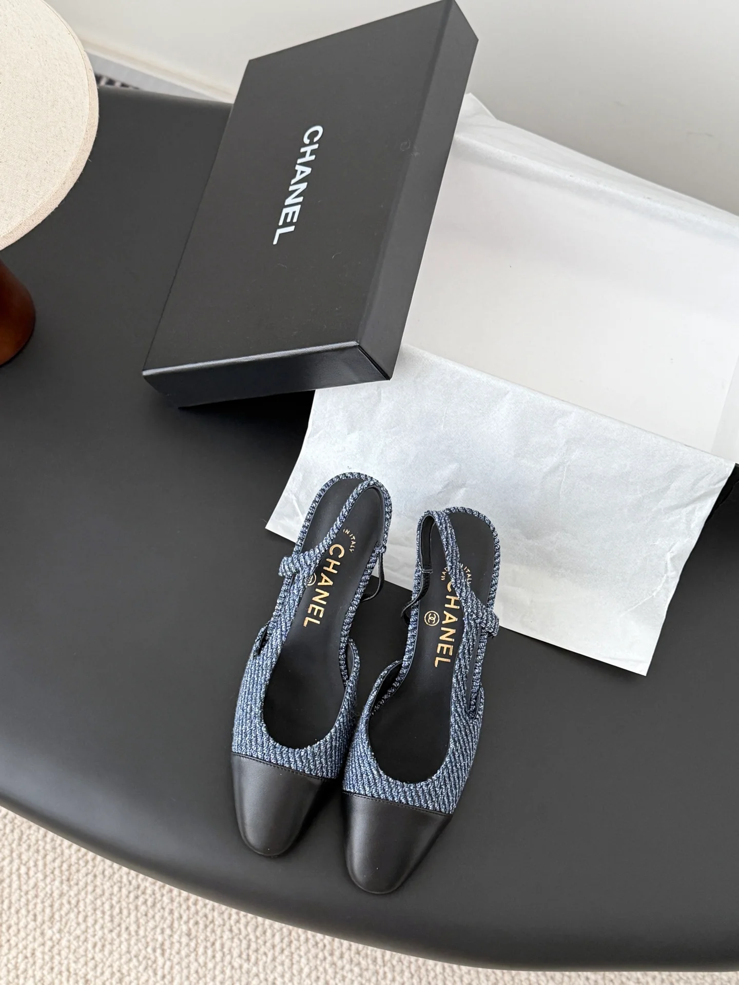 Chan 25fw slingback chunky heels