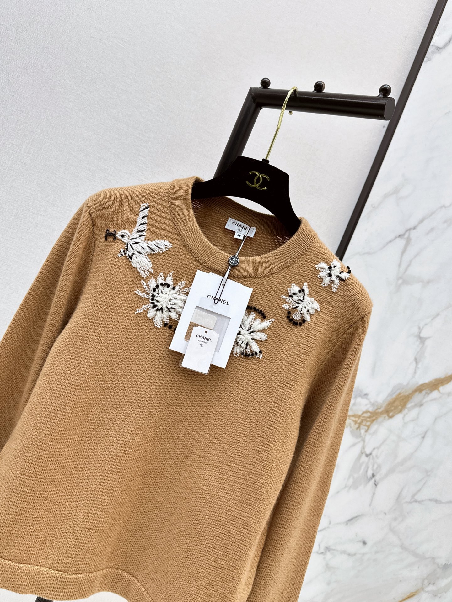 Chan 26ss beading sweater