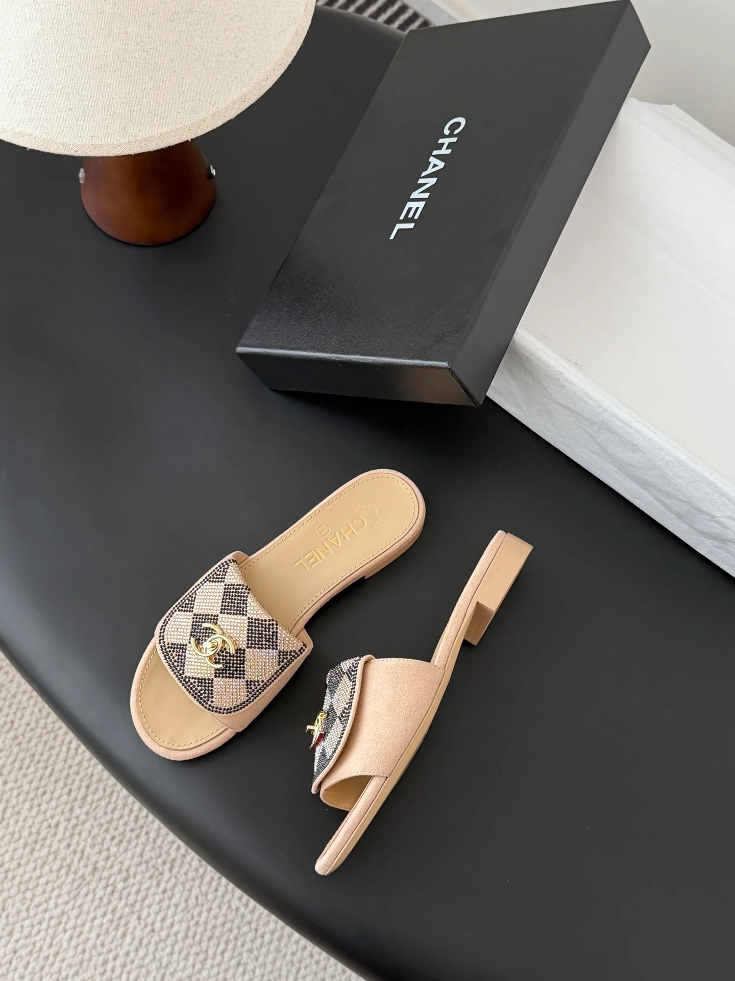 Chan 26ss rhinestone-embellished sandals