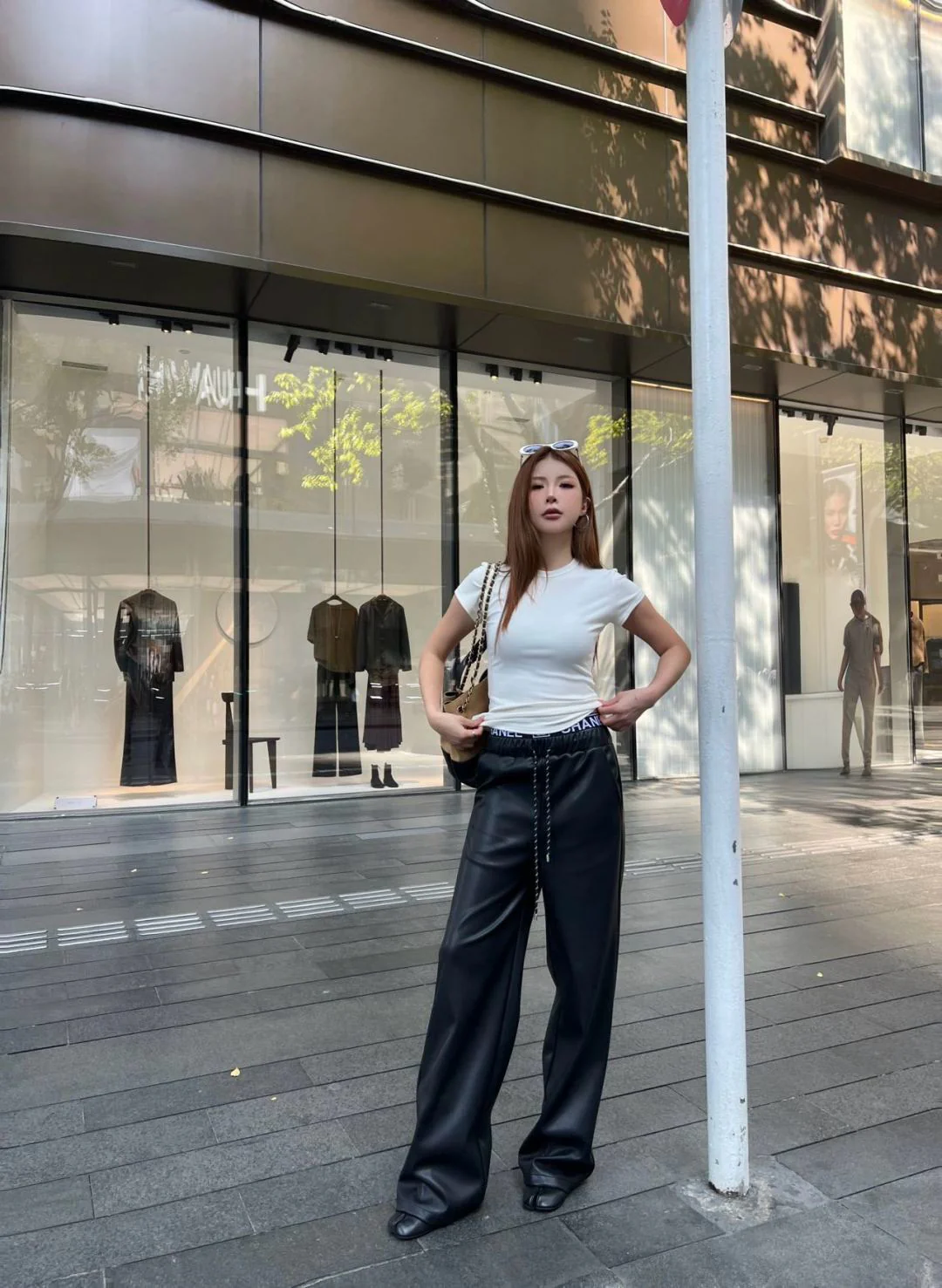 Chan 25fw pu straight pants