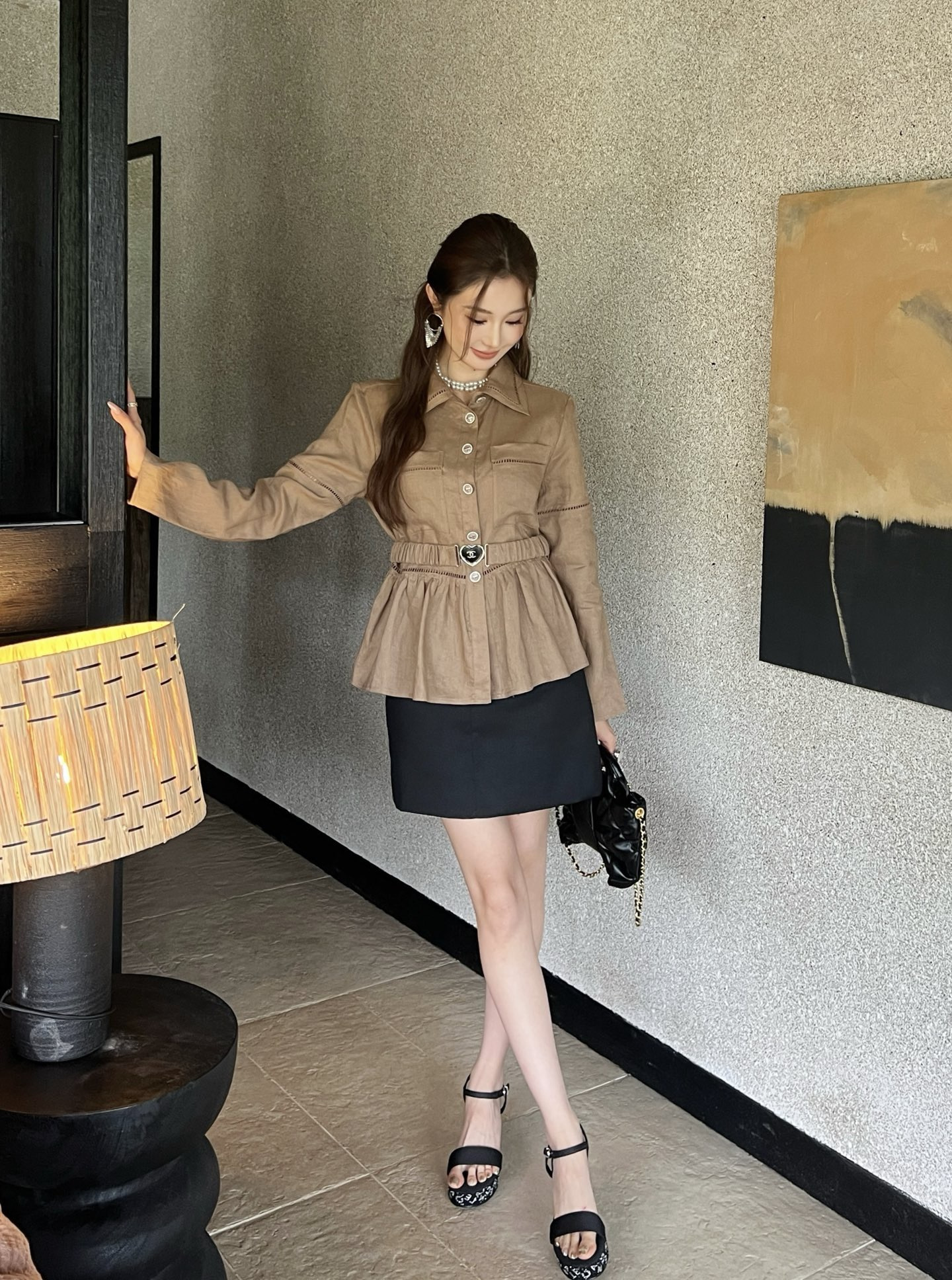 Chan 26ss belted shirt