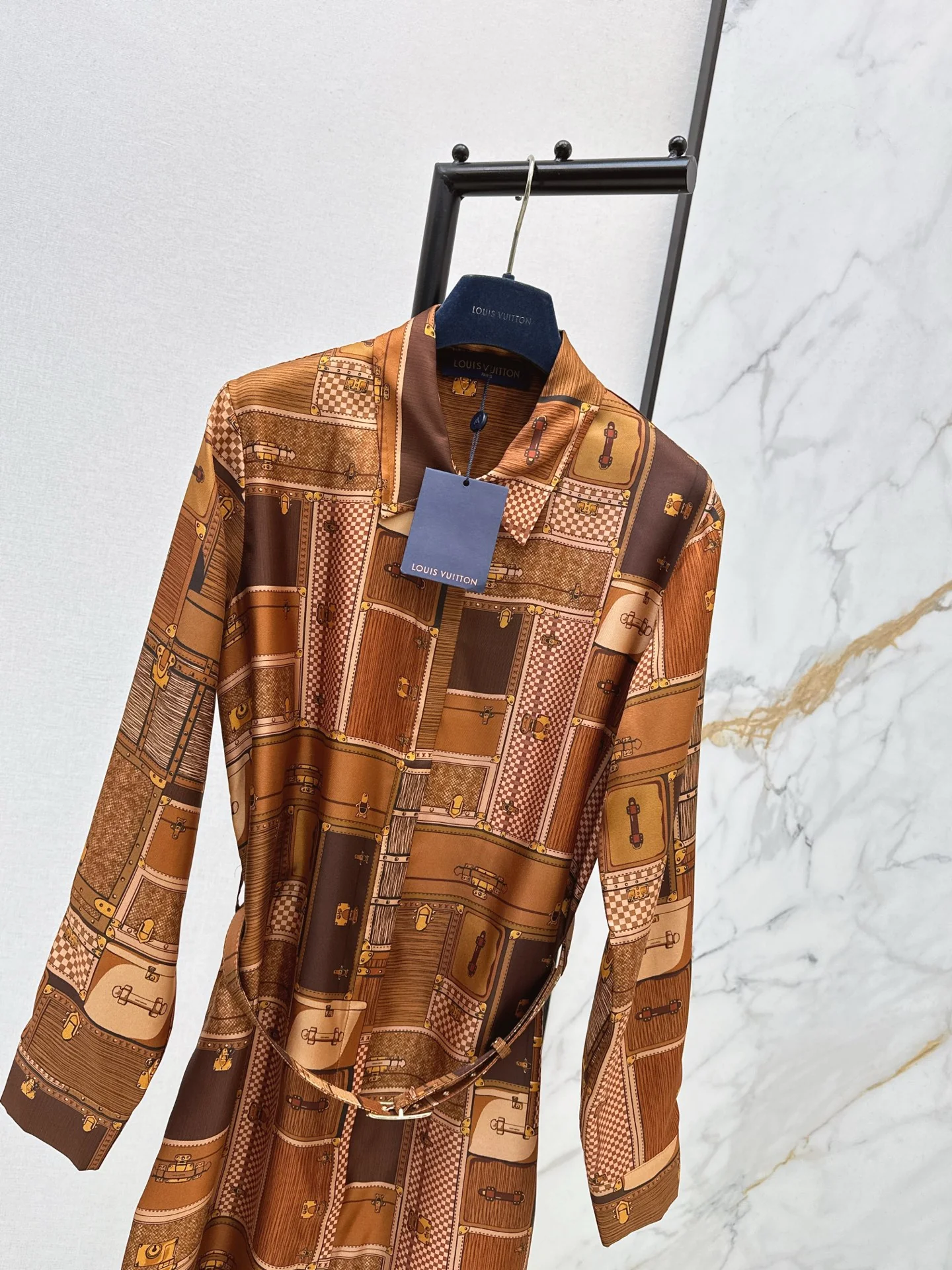 Louis 26ss print silk dress