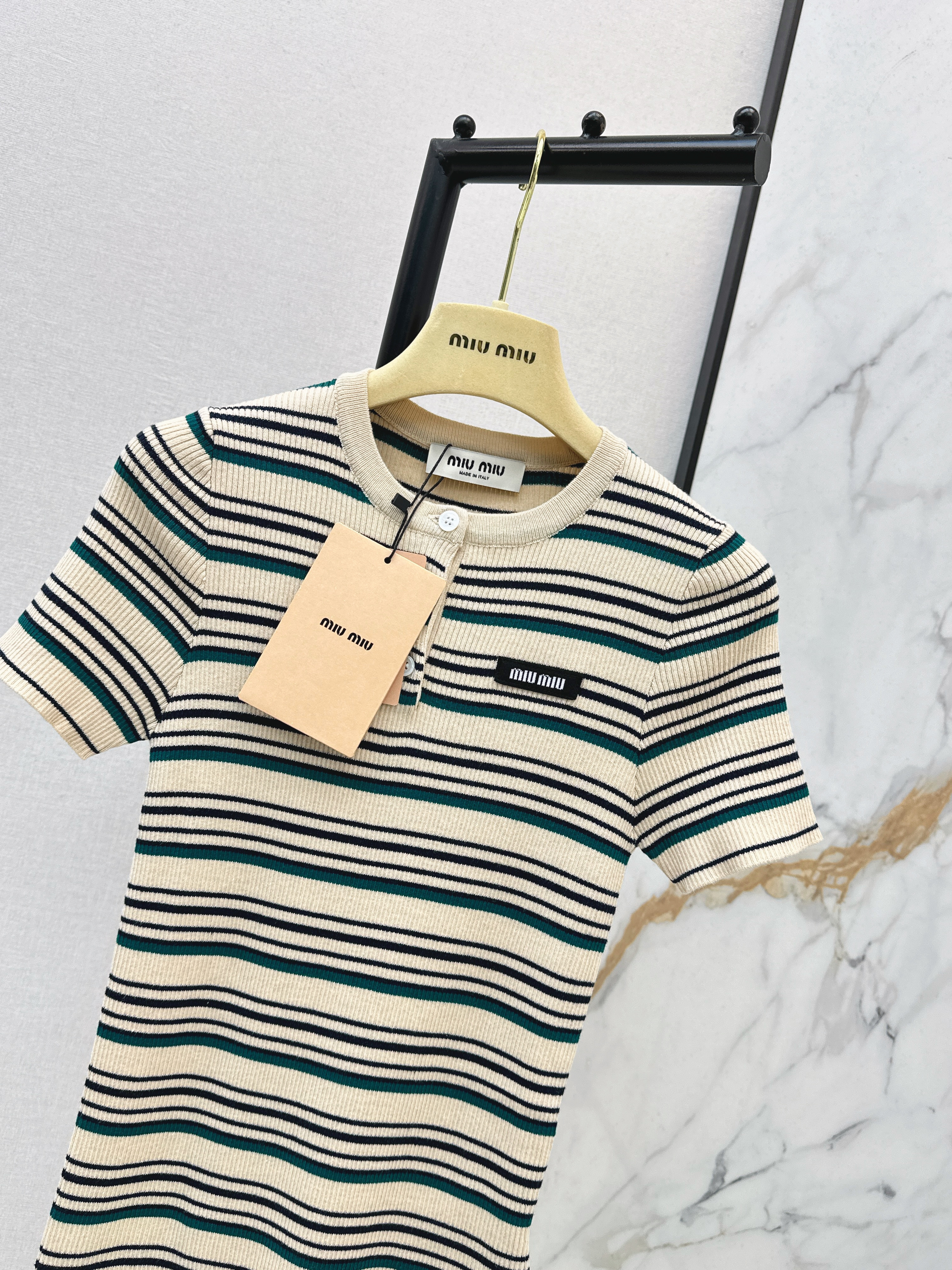 Miu 26ss stripe knitwear