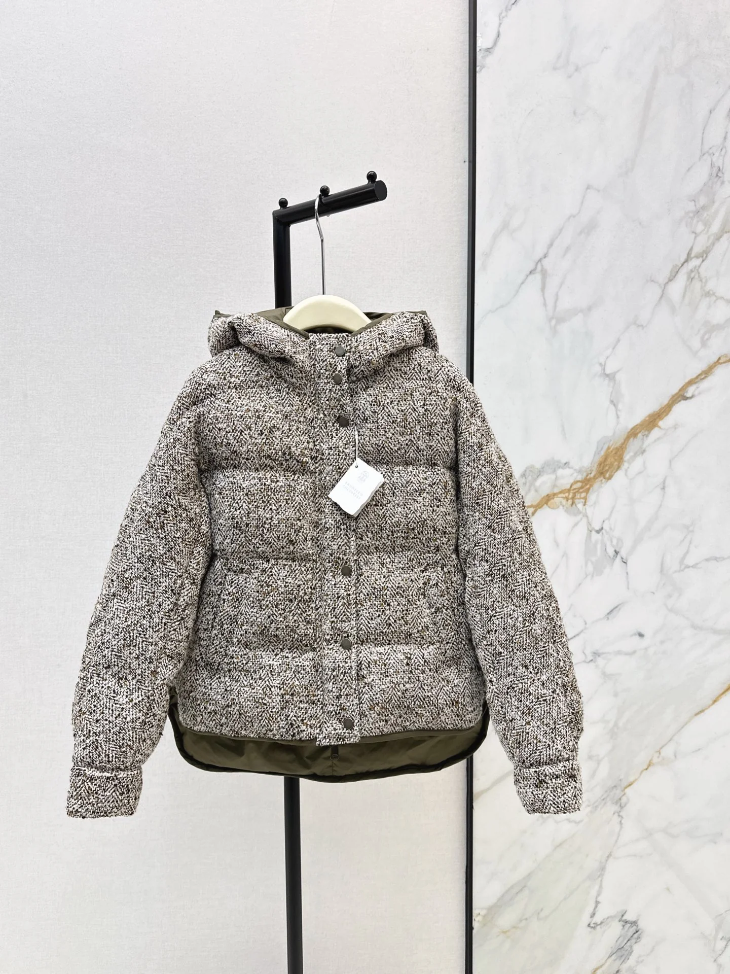 Brun 25fw reversible woven down jacket