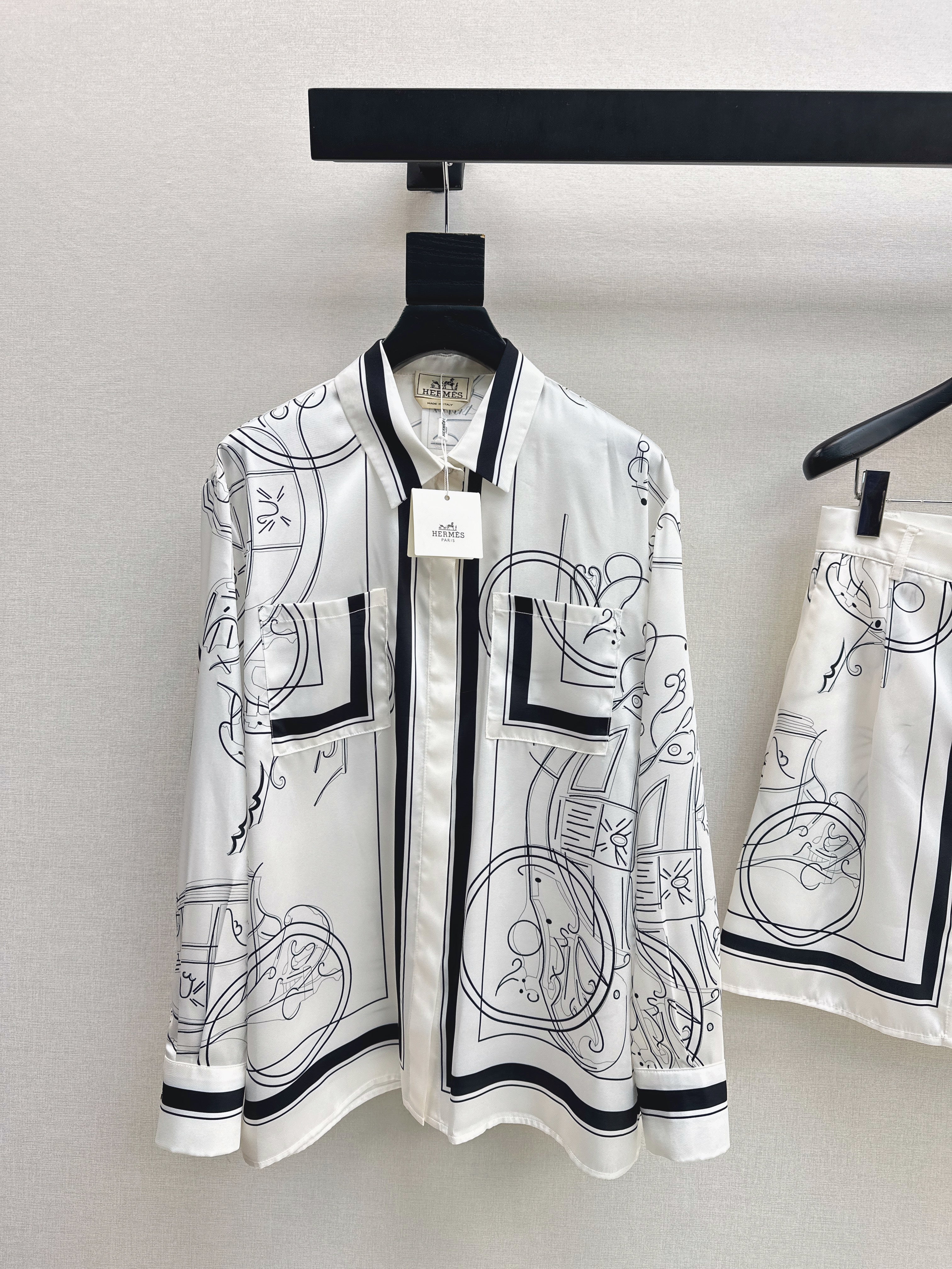 Herm 26ss print silk shirts