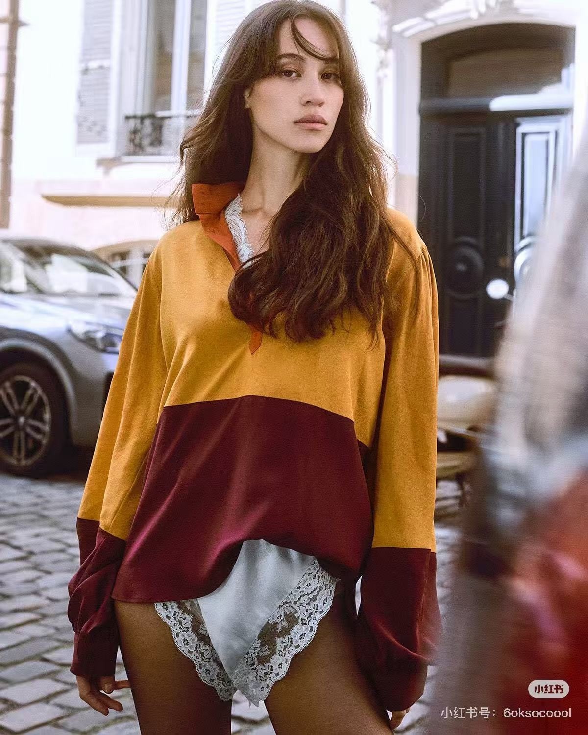 Saint 26ss coloblock silk shirt