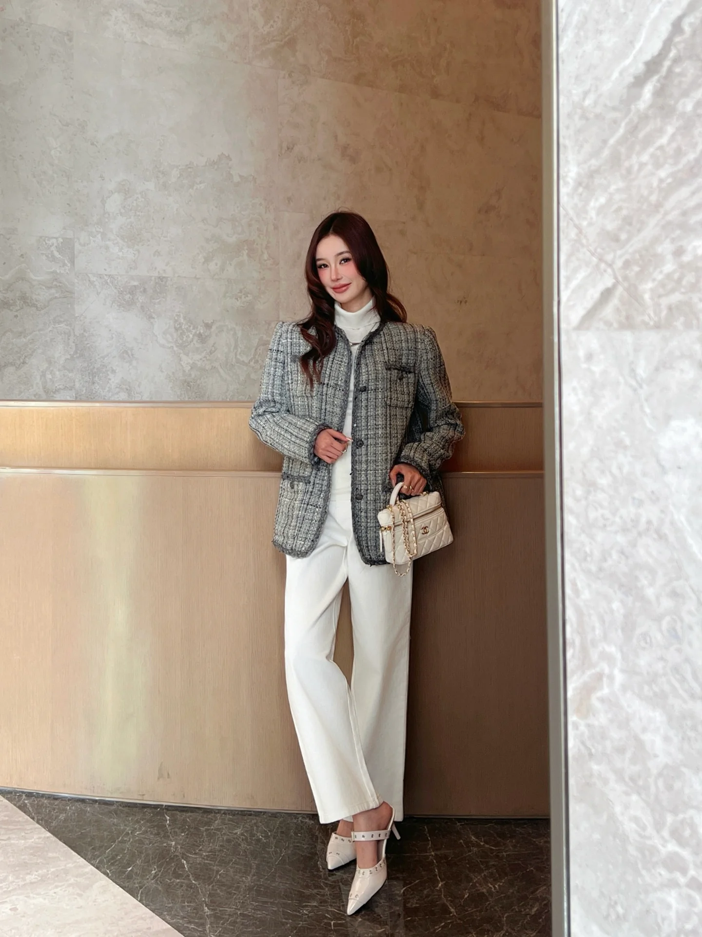 Chan 26ss woven tweed jacket