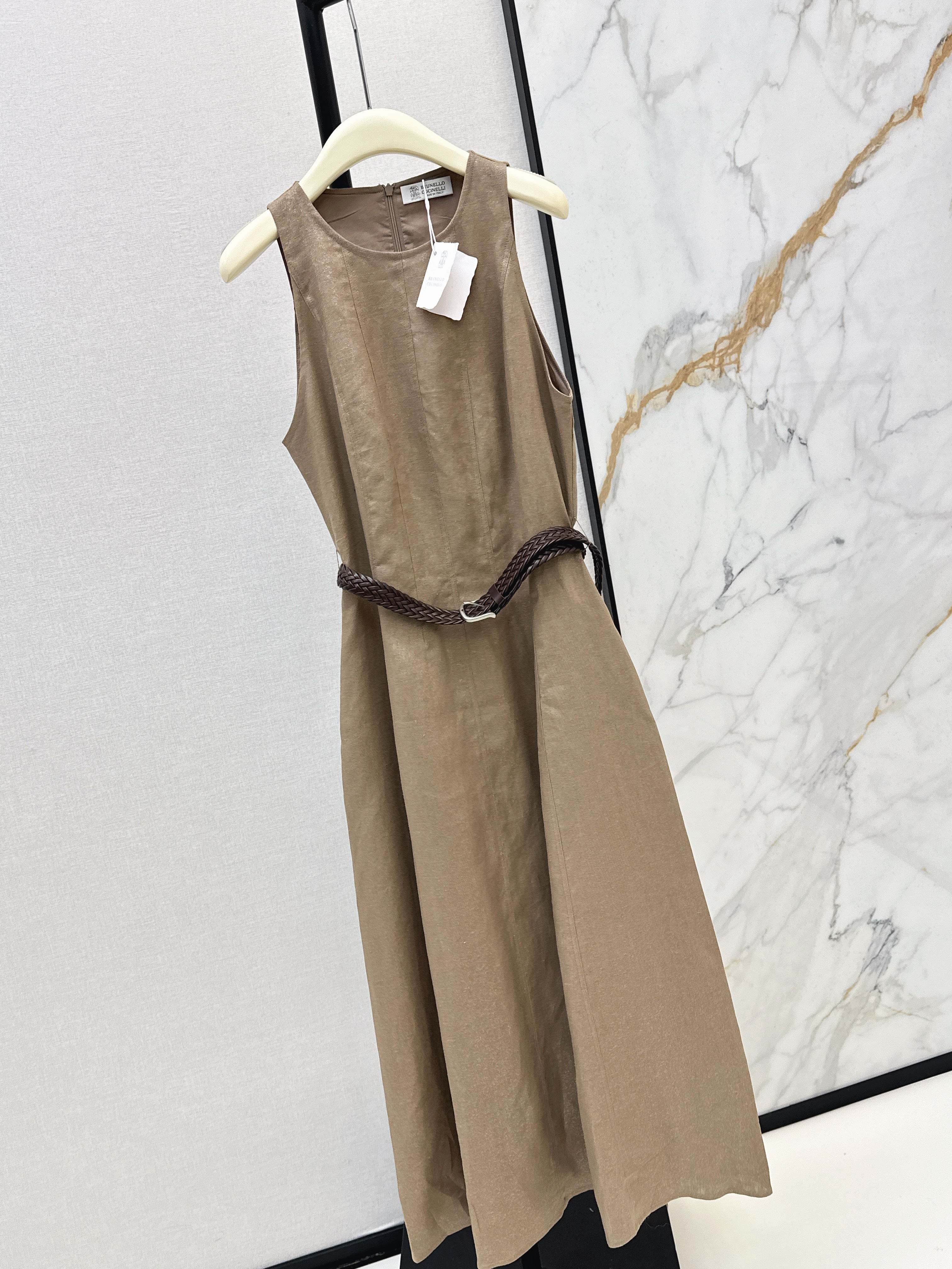 Brun 26ss lenen dress