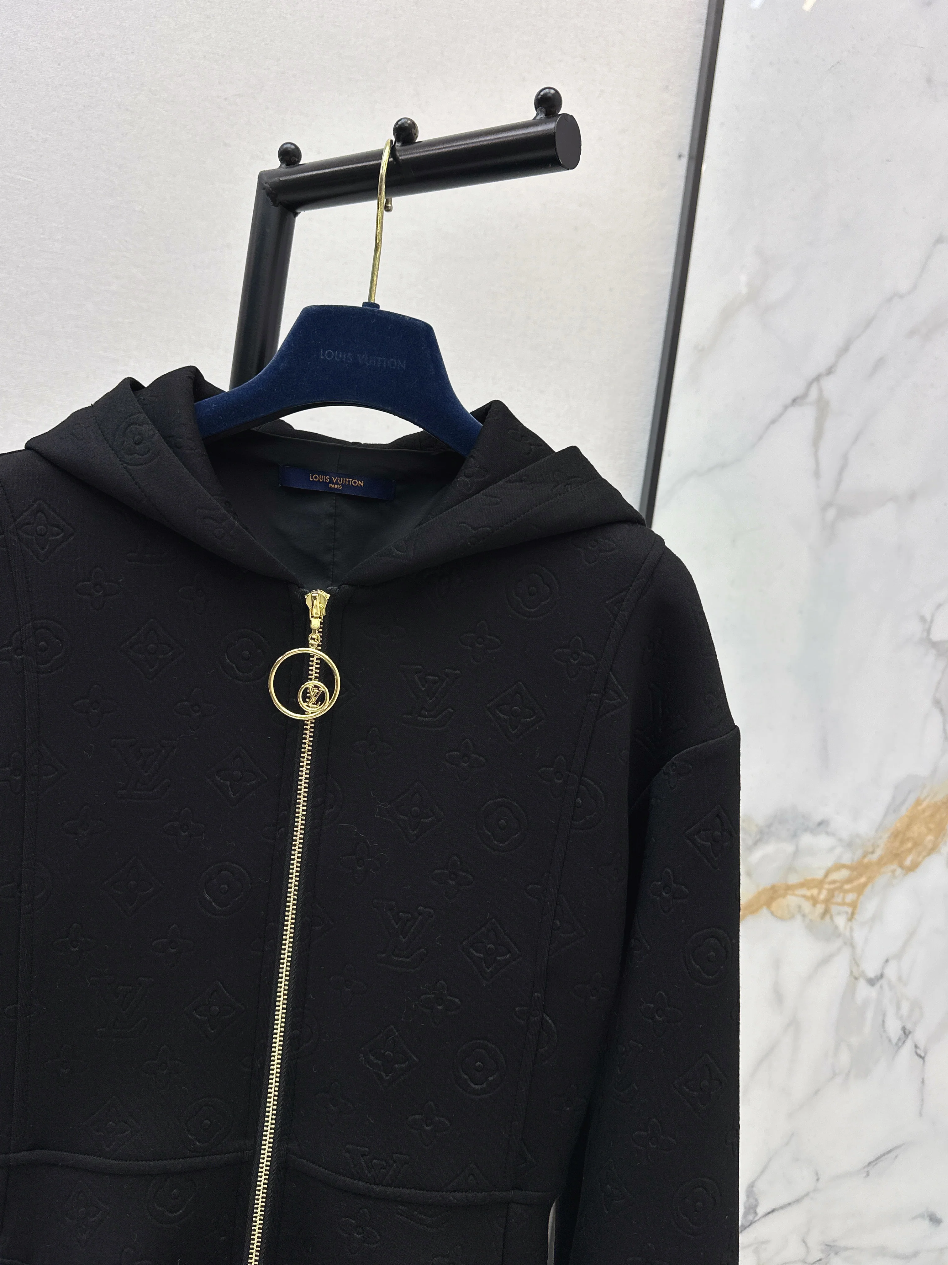 Louis 26ss hooded zip-up sweatshirt dress