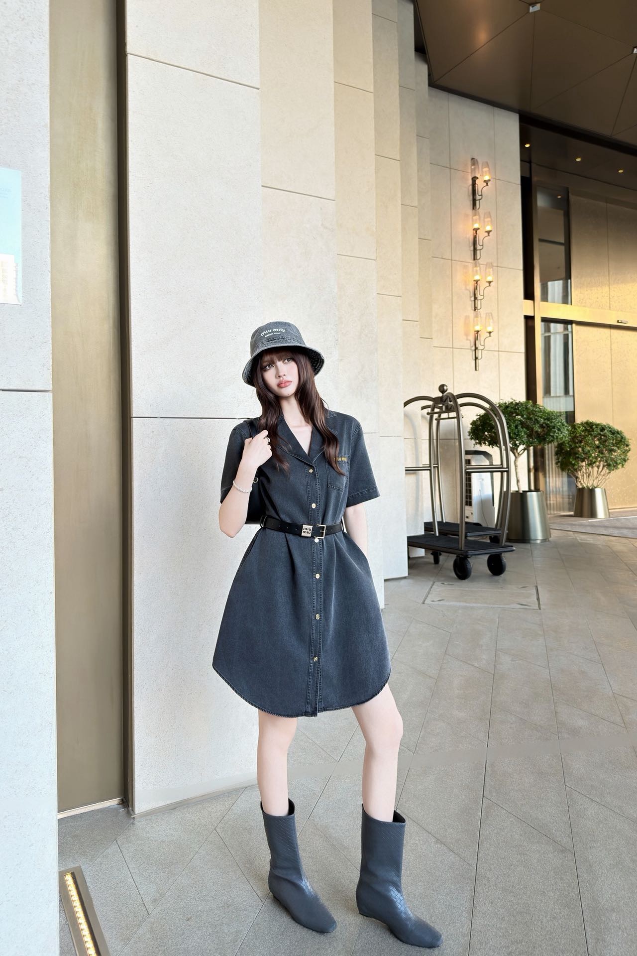 Miu 26ss belted dress