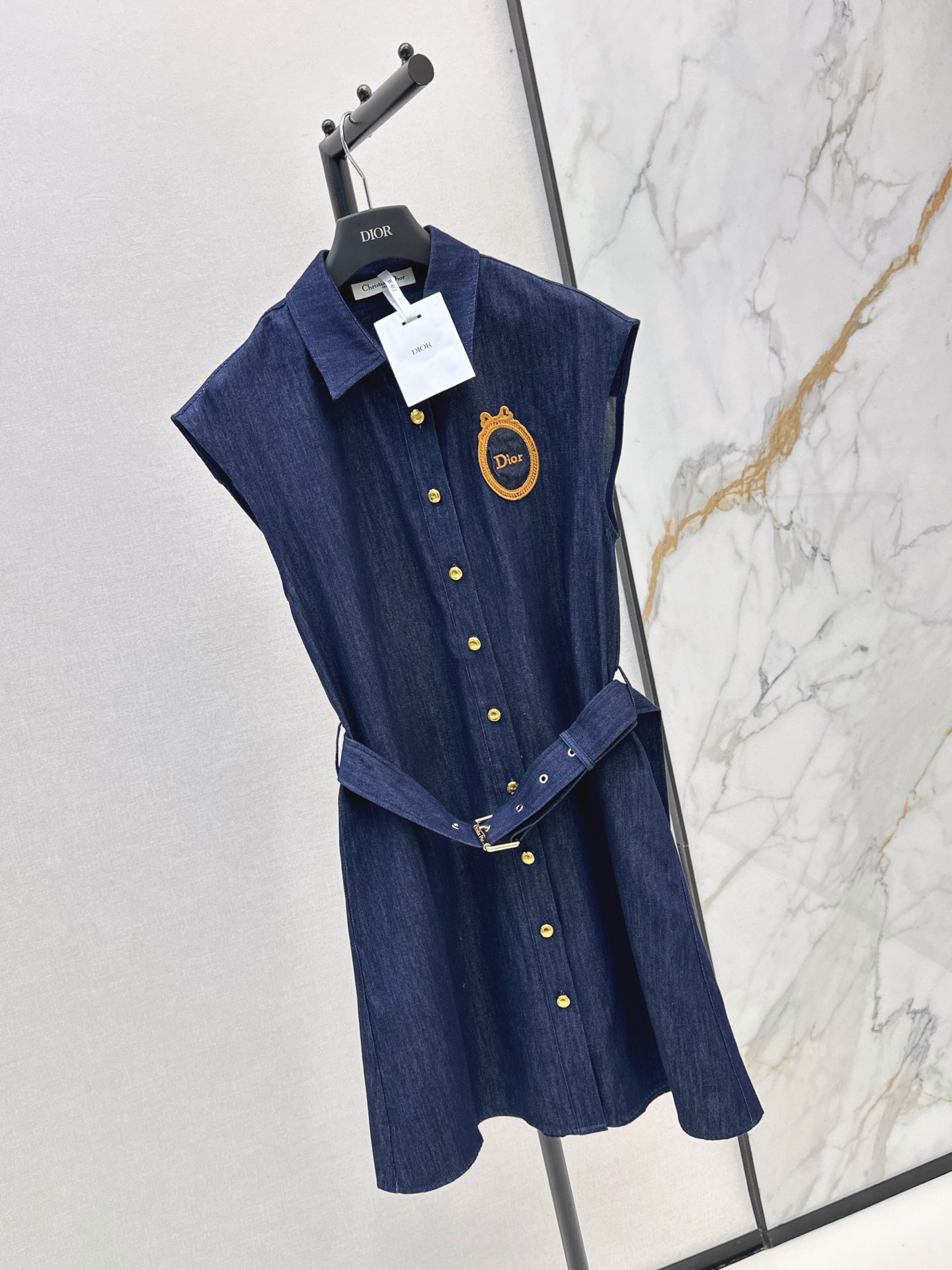 CD 26ss sleeveless denim shirt dress