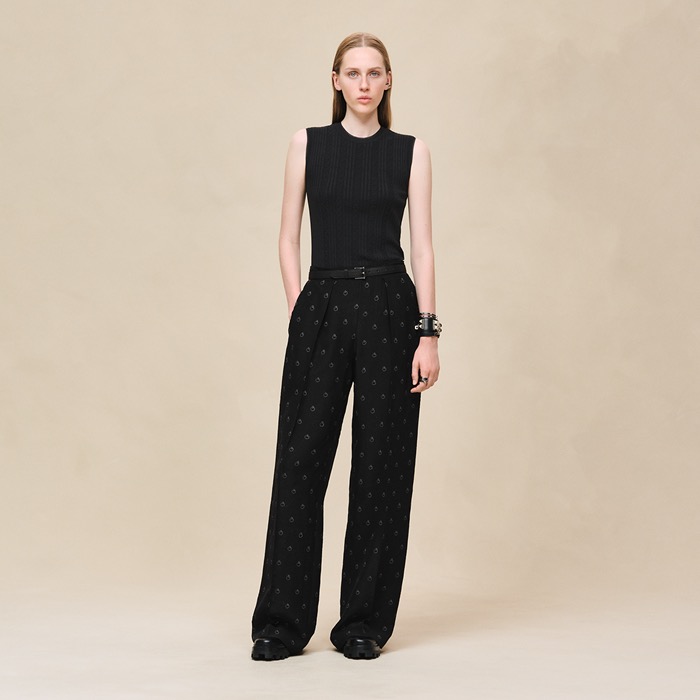 Her 26ss print silk wide-leg pants