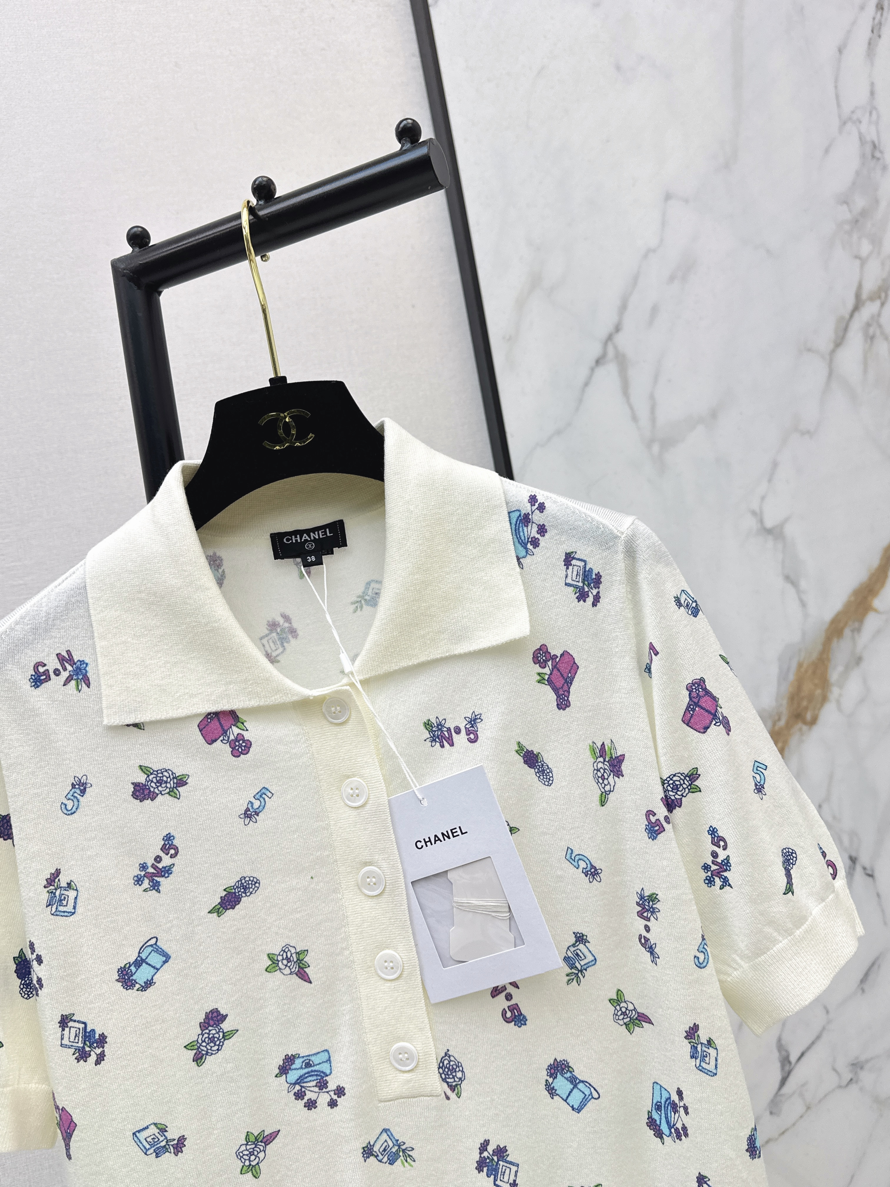 Chan 26ss embroidery knit sweater