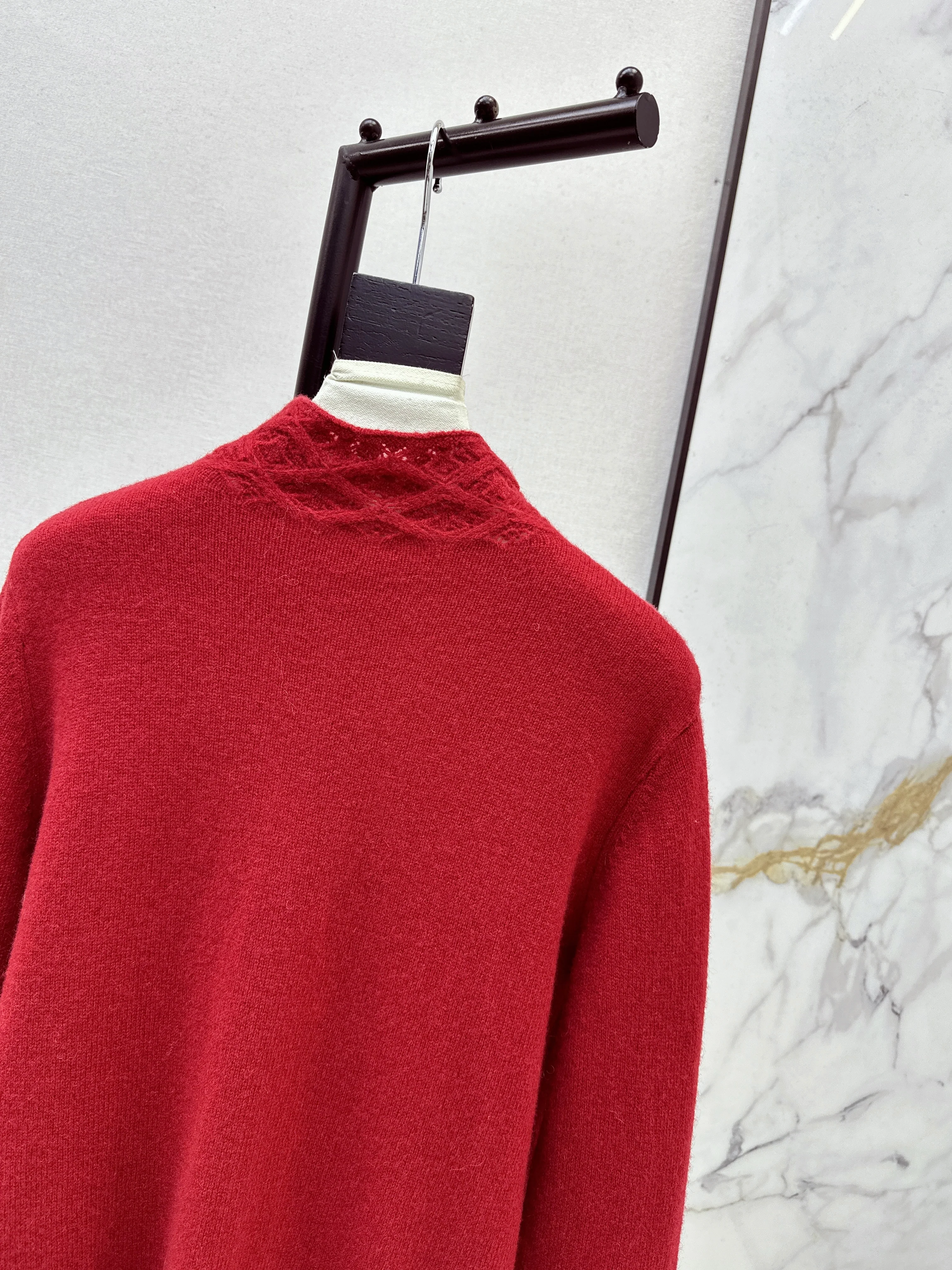 Chol 26ss high neck cardigan