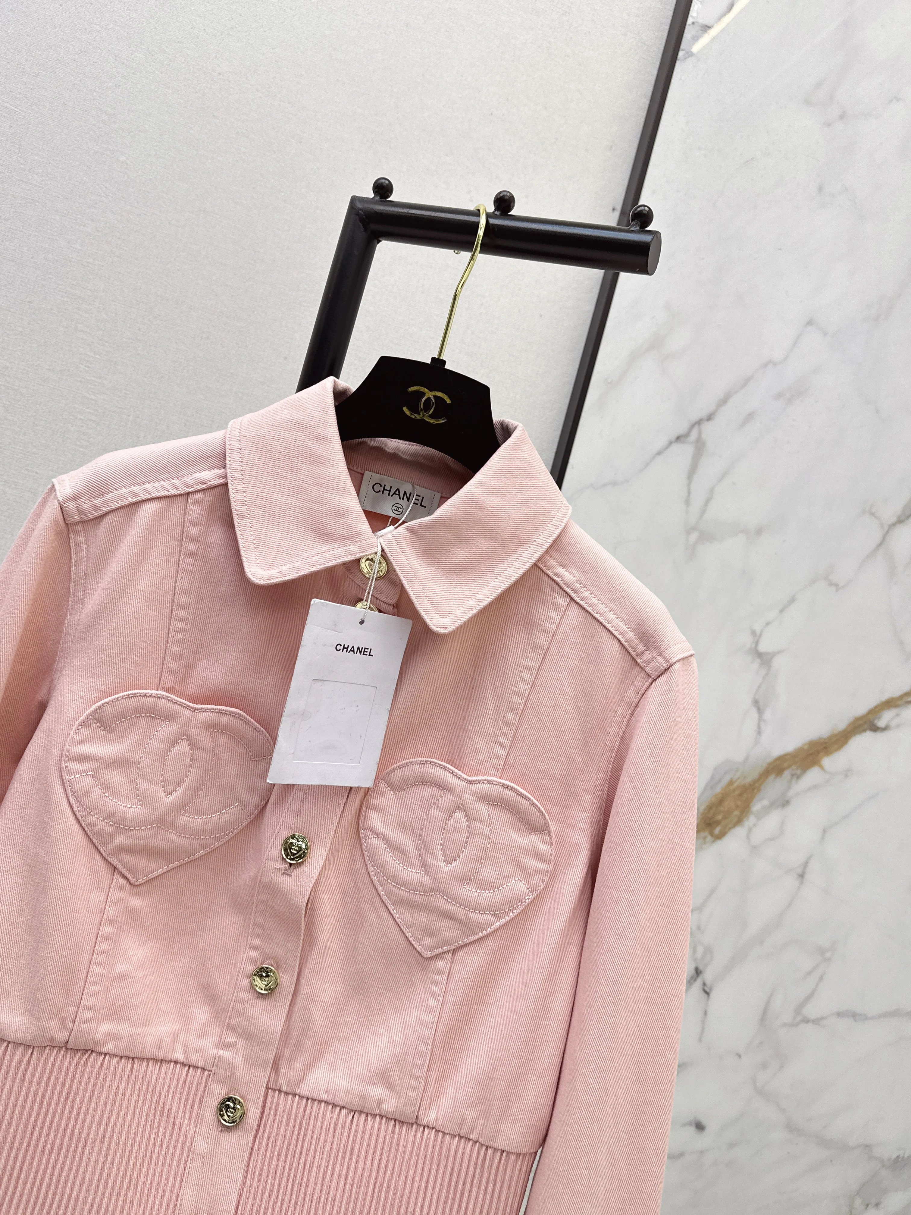 Chan 26ss heart denim jacket