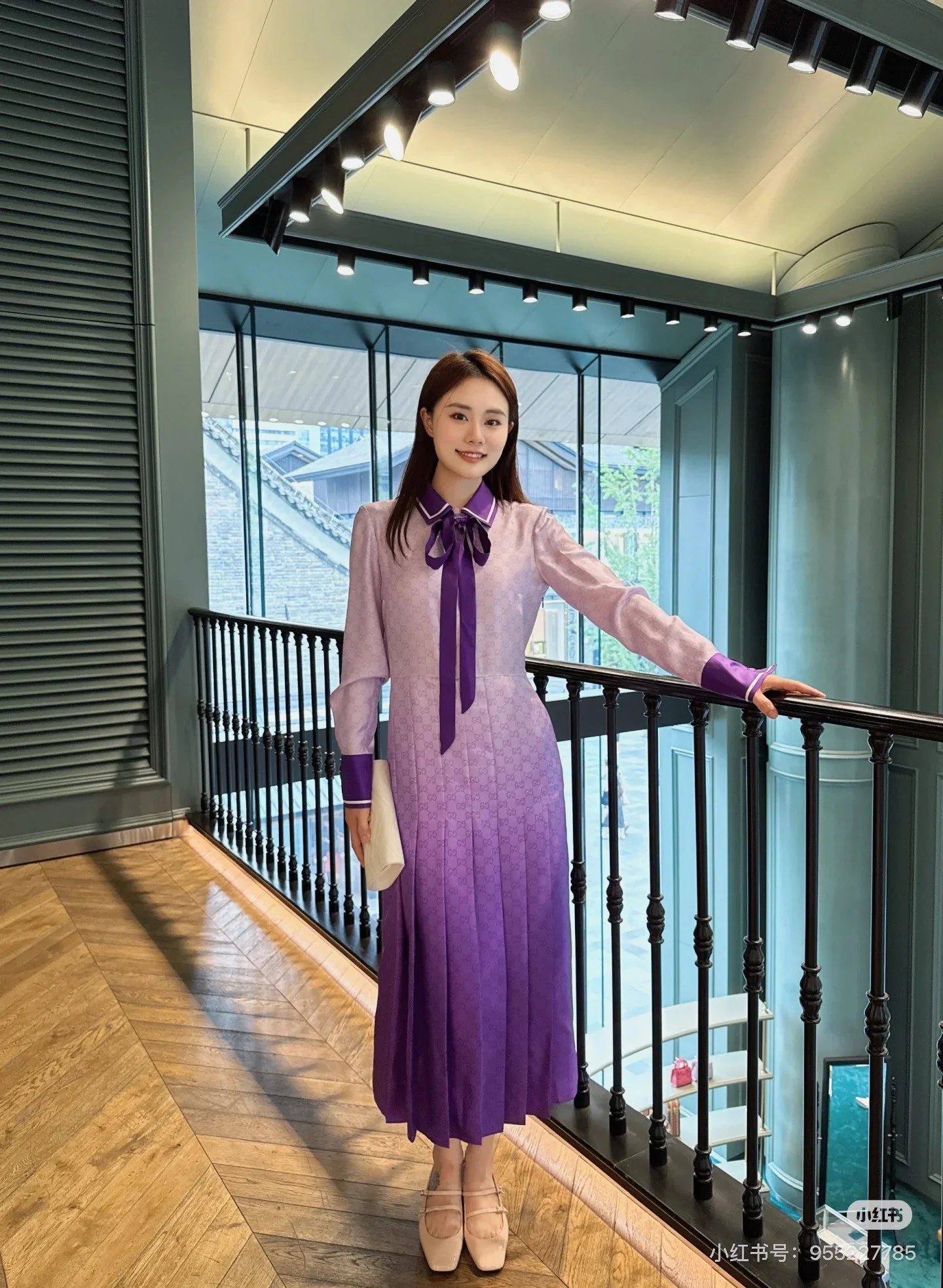 Gucc 25fw silk dress