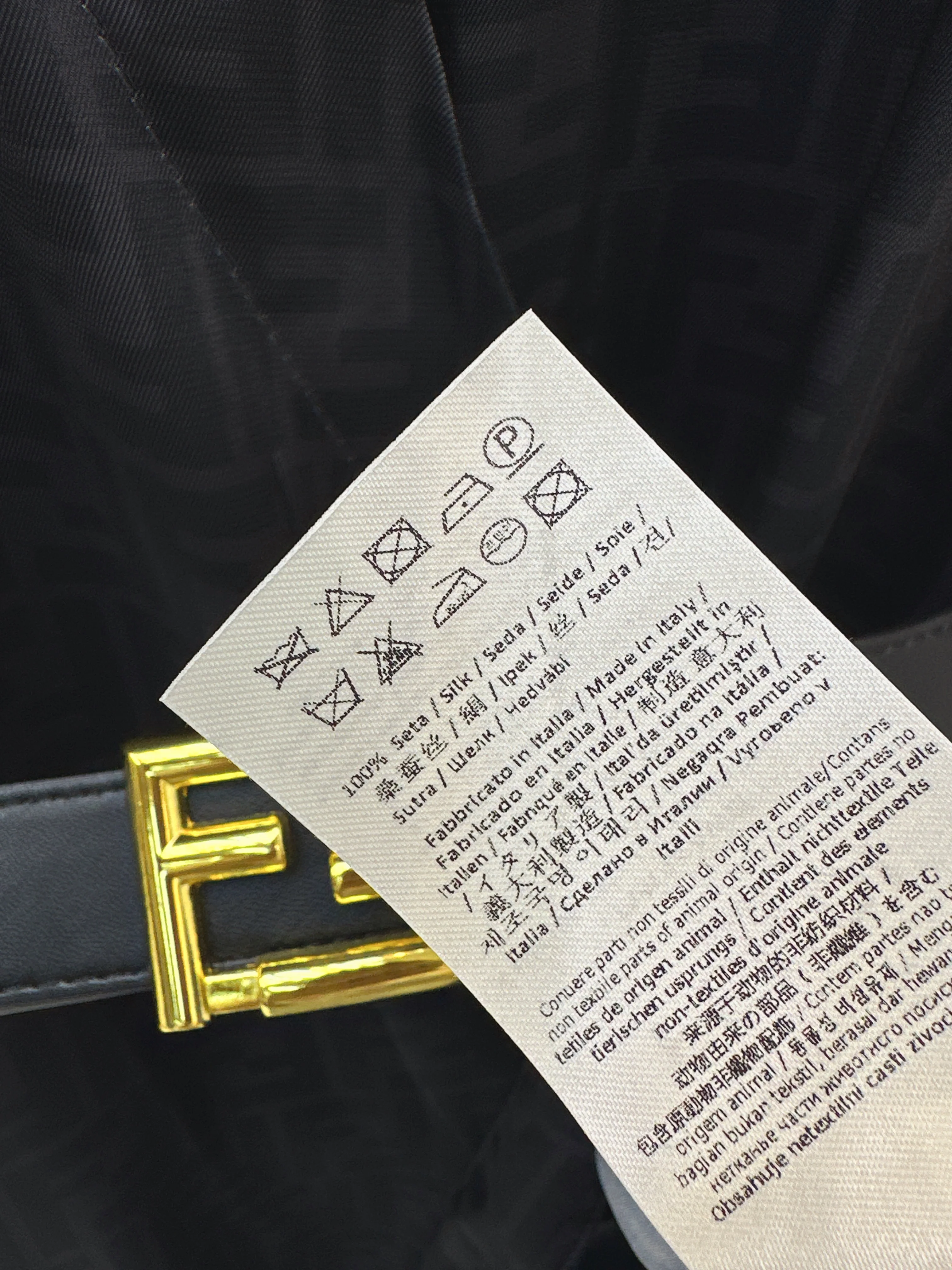 Fend 26ss silk dress with belted