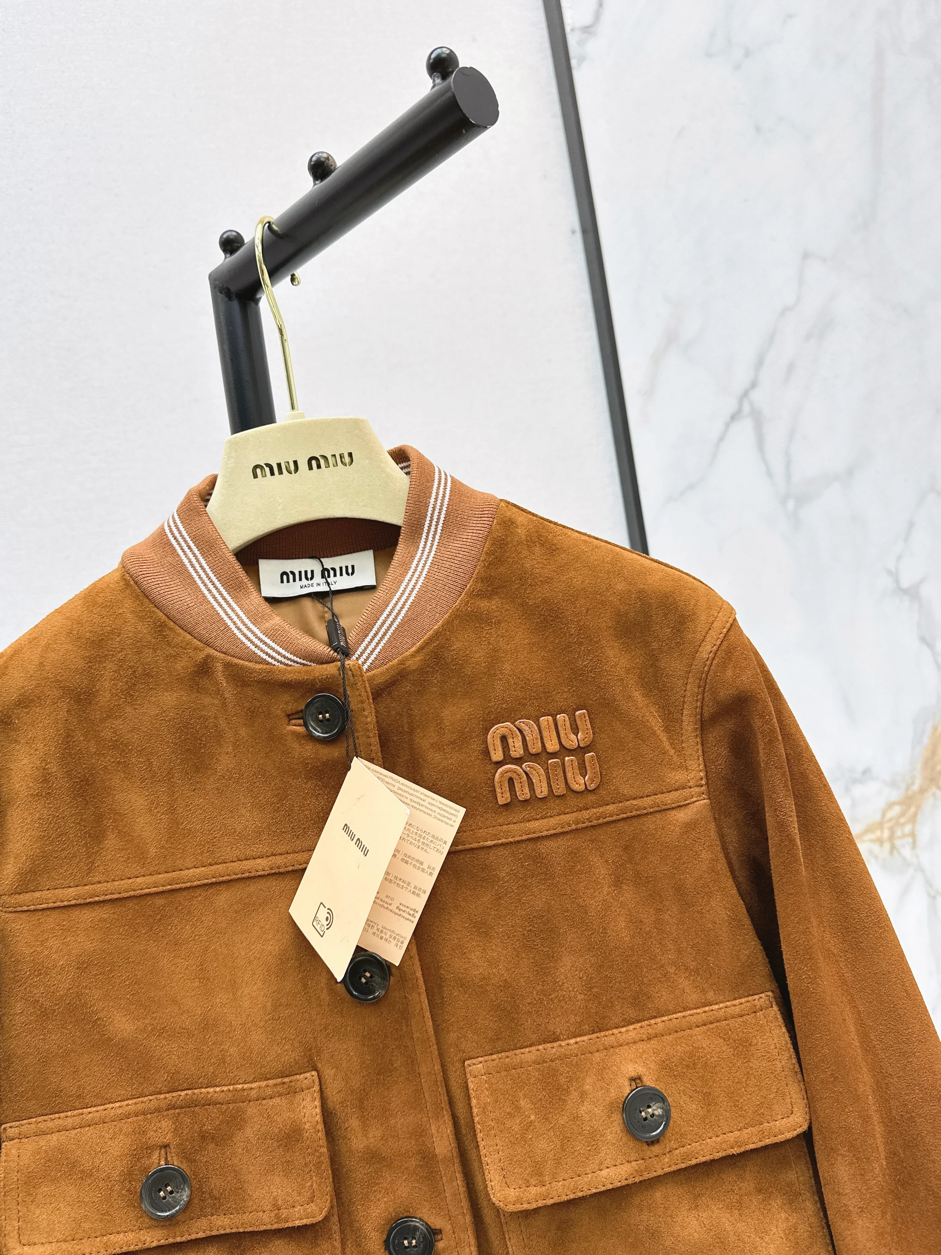 Miu 26ss suede feather jacket