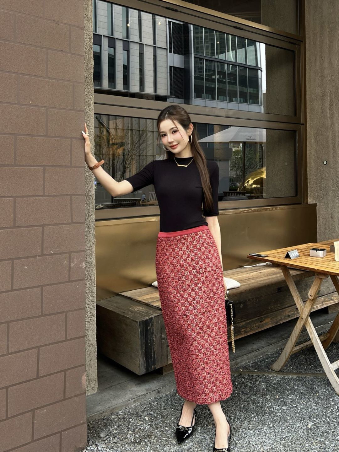 Guc 26ss jacquard skirt