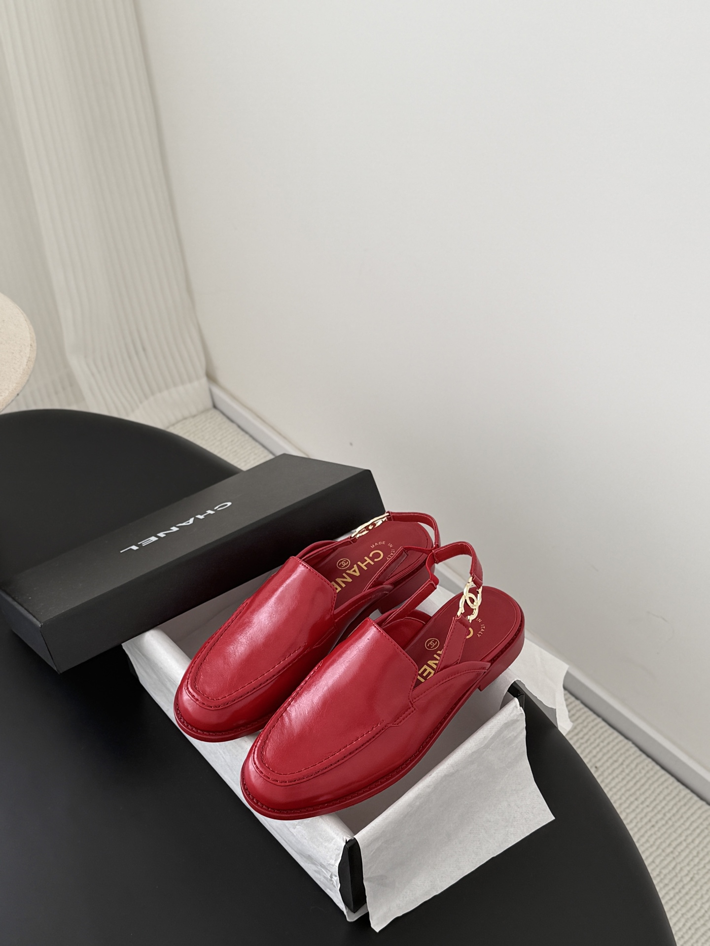 Chan 26ss slingblack loafers