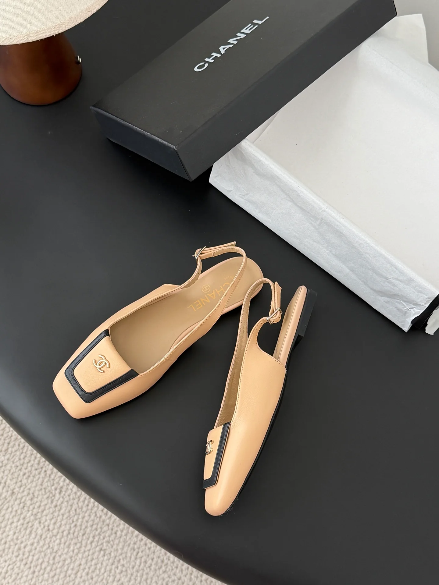 Chan 25B square-toe slingback mary janes