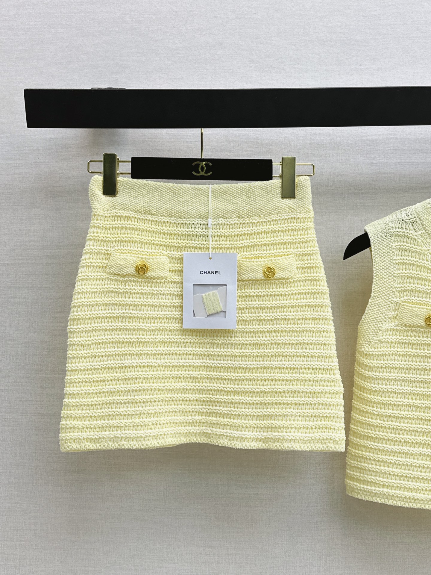 Chan 26ss waistcoat skirt sets