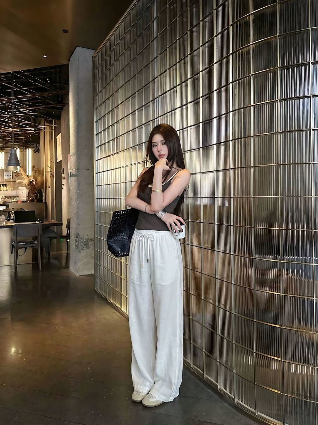 Miu 26ss wide-leg pants