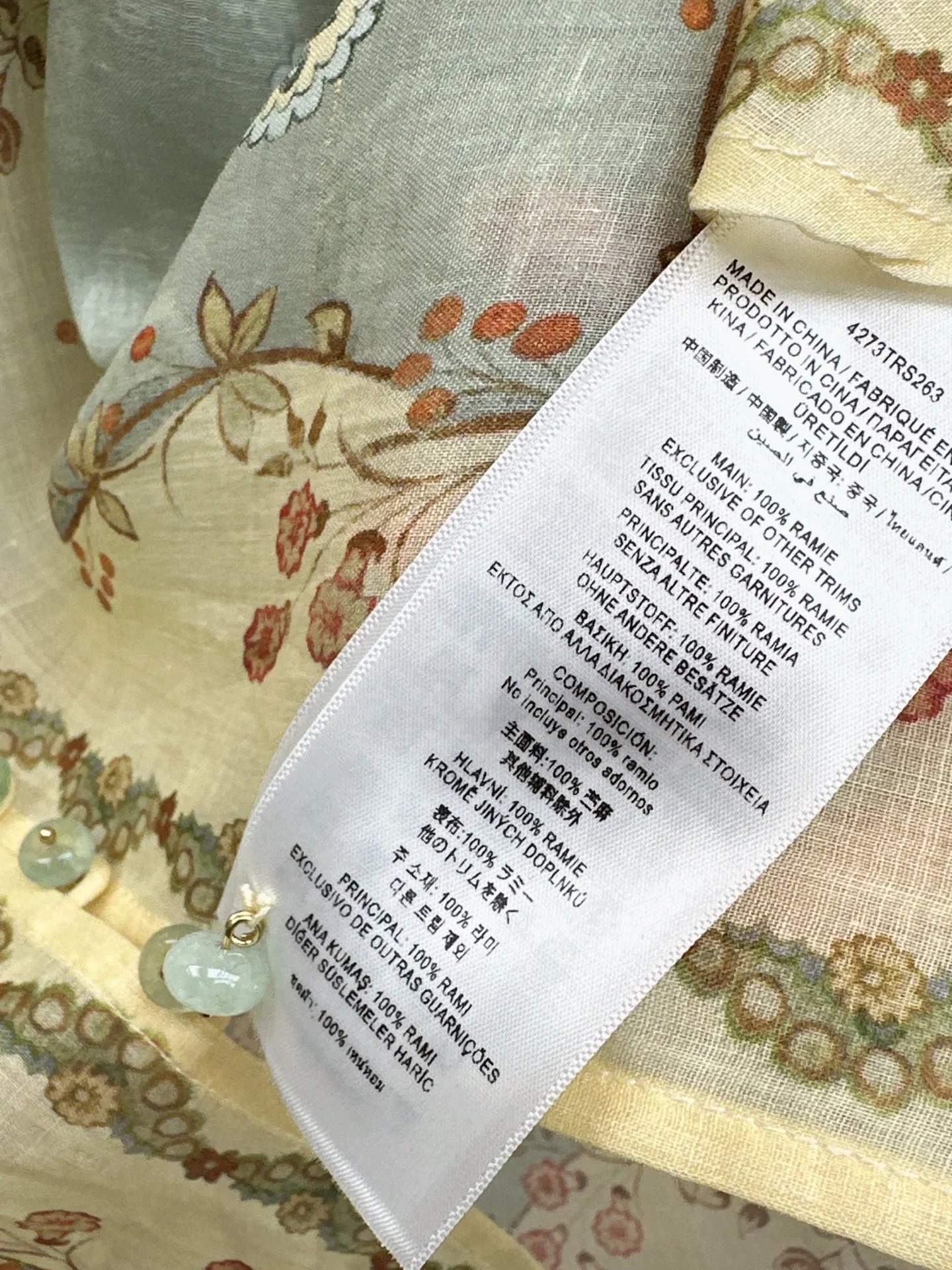 Zimm 26ss flower print shirt