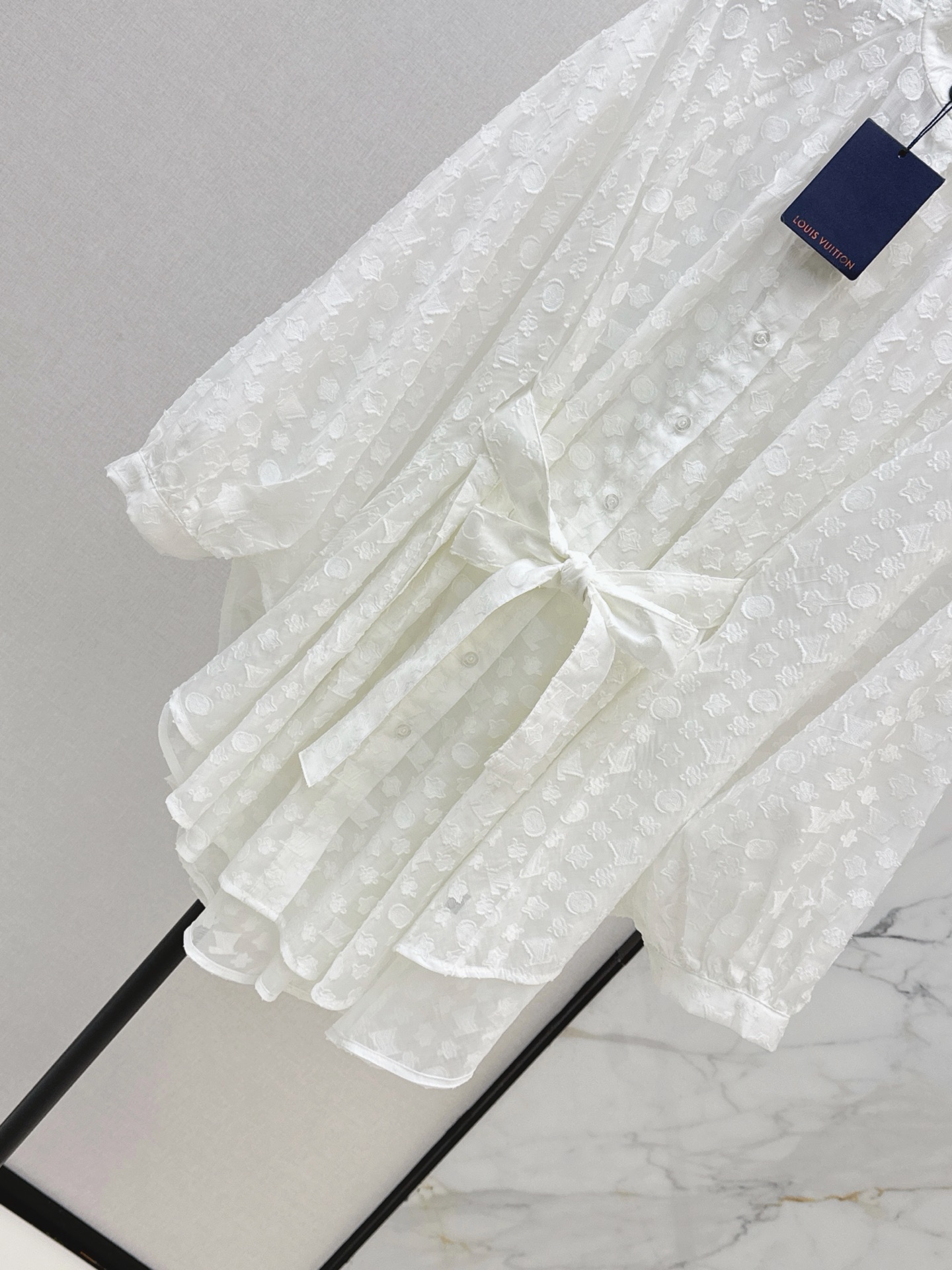 Loui 26ss jacquard lantern sleeve shirt