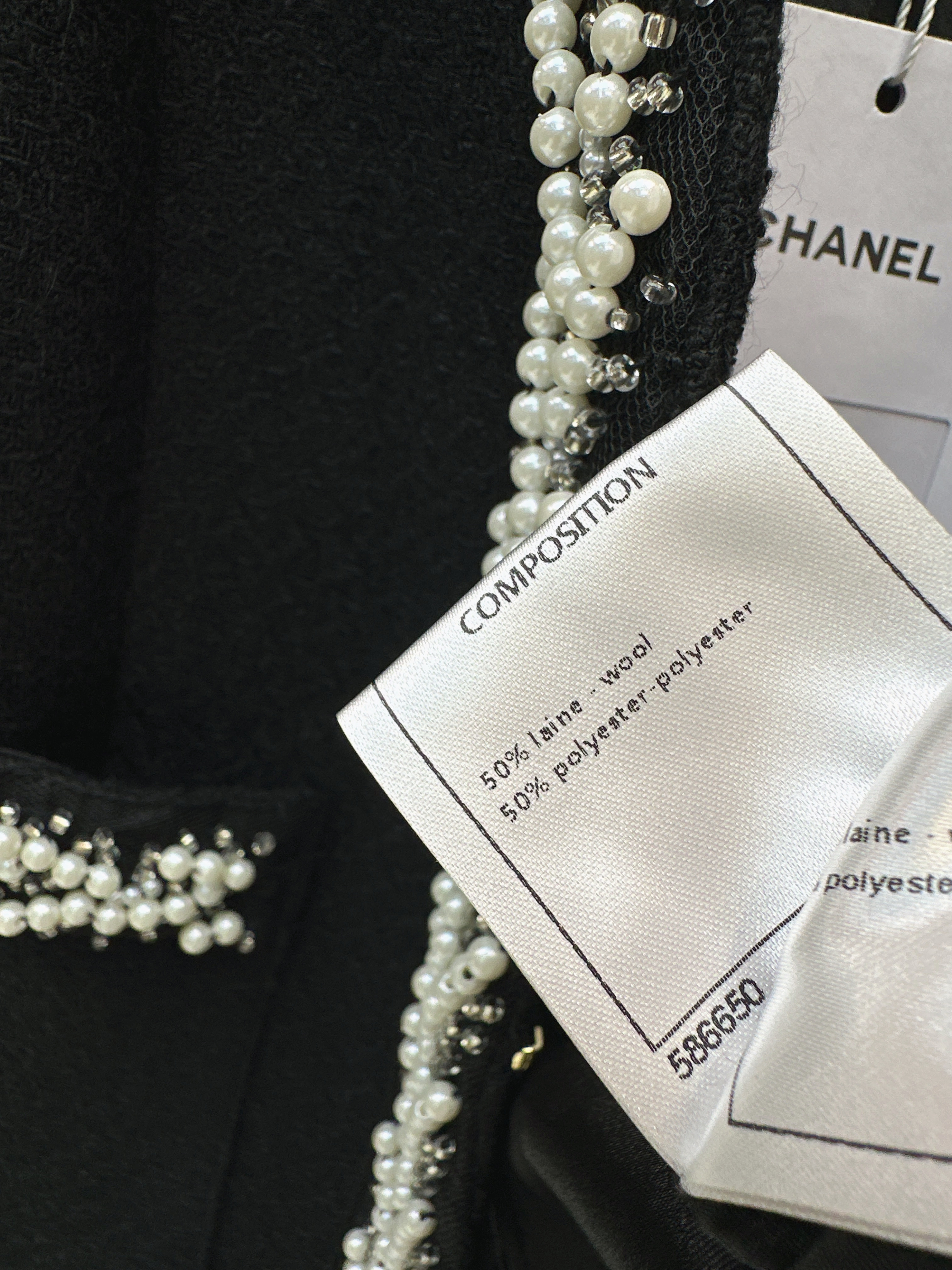 Chan 26ss beading woven jacket