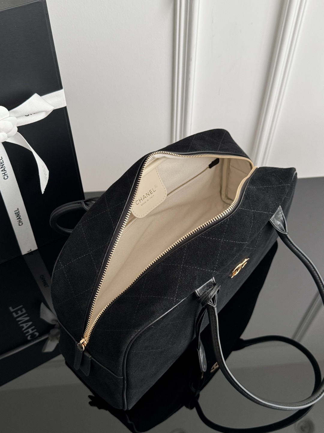 Chan 26S suede bowling bag