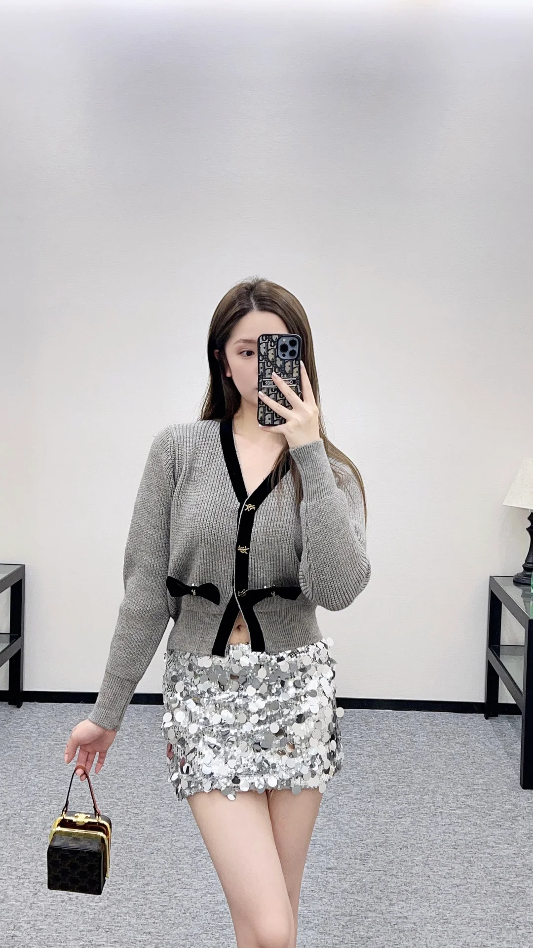 Saint 25fw bow knit cardiagn