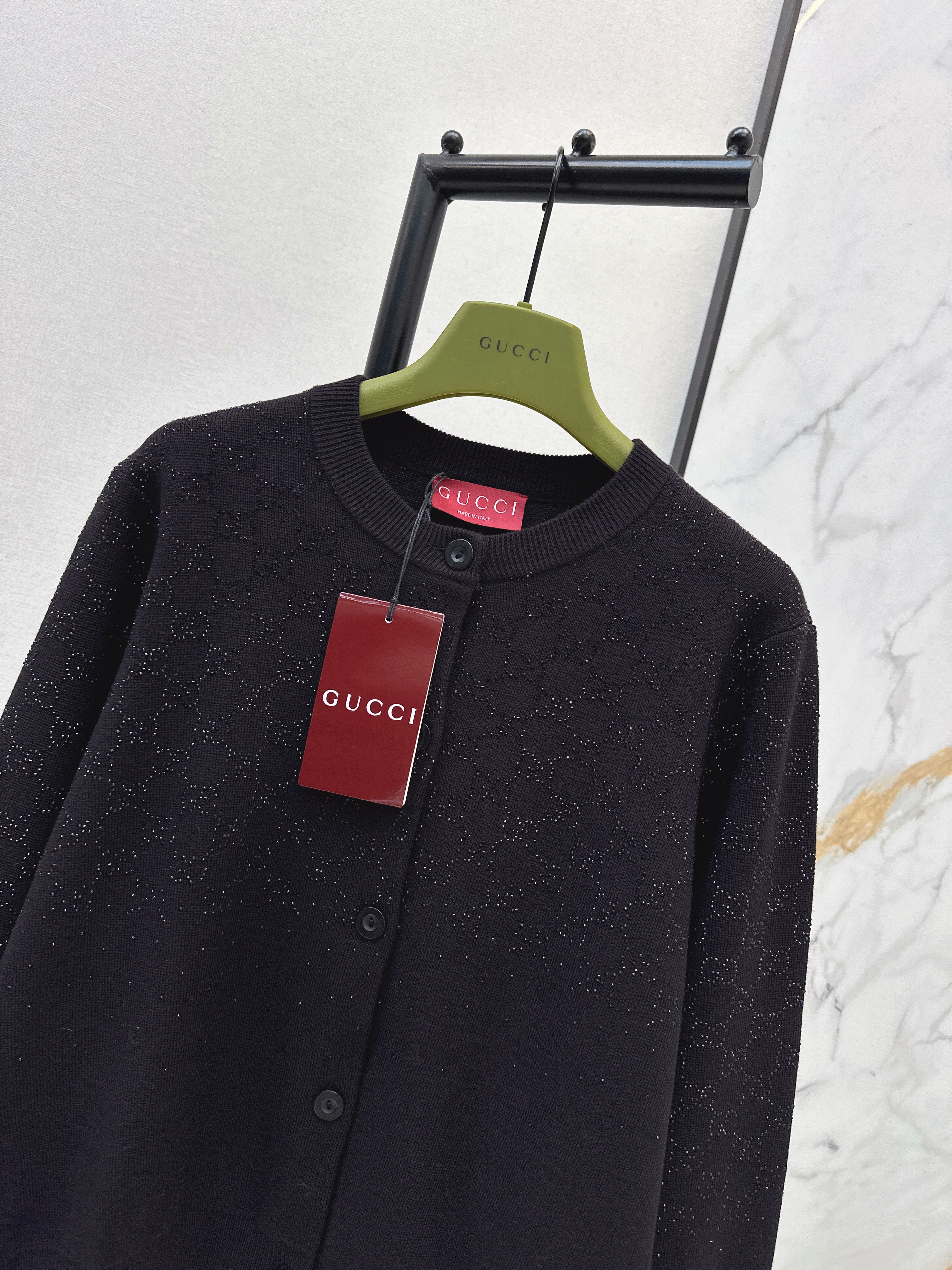 Gucc 26ss metallic cardigan