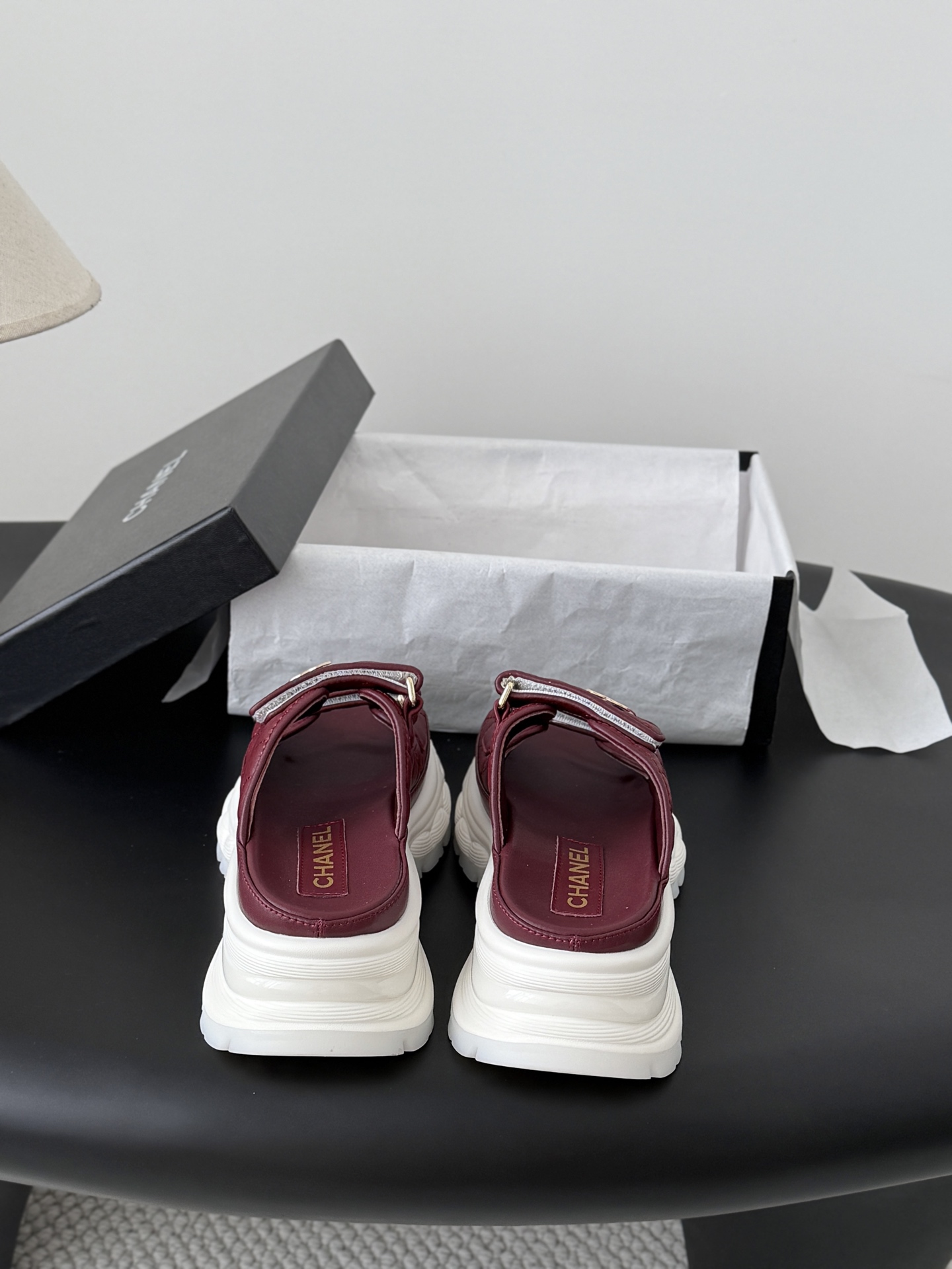 Chan 26ss velcro slippers