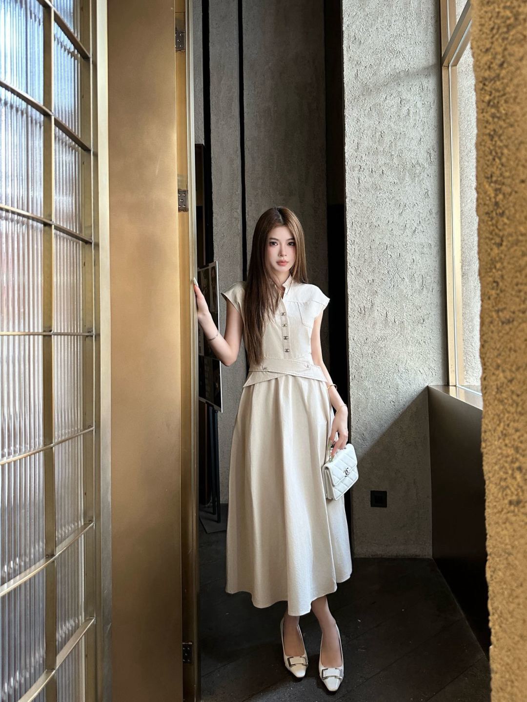 Chan 26ss sleeveless denim dress